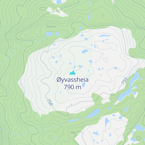 Map of Øyvassheia