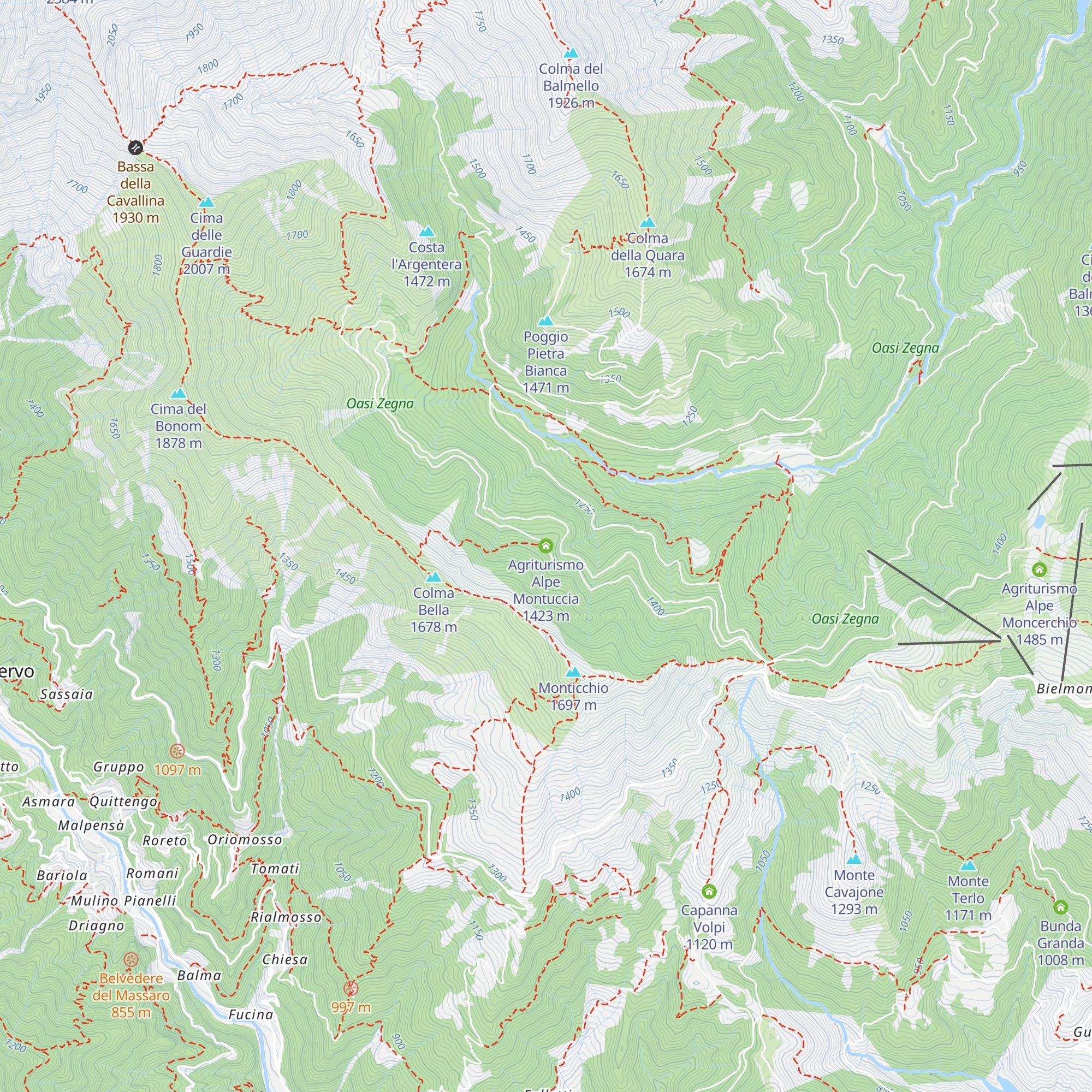Agriturismo Alpe Montuccia map
