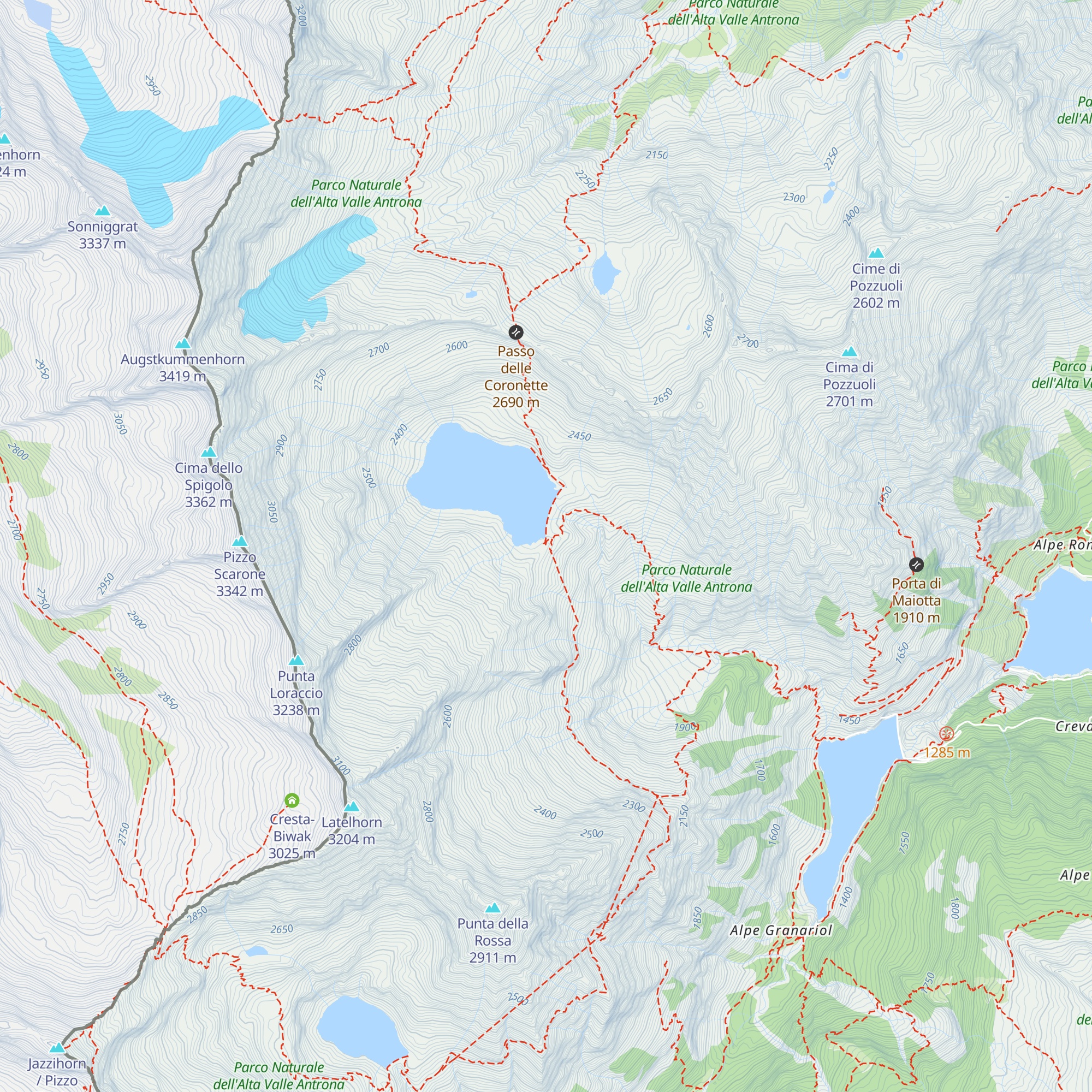Bivacco Camposecco map