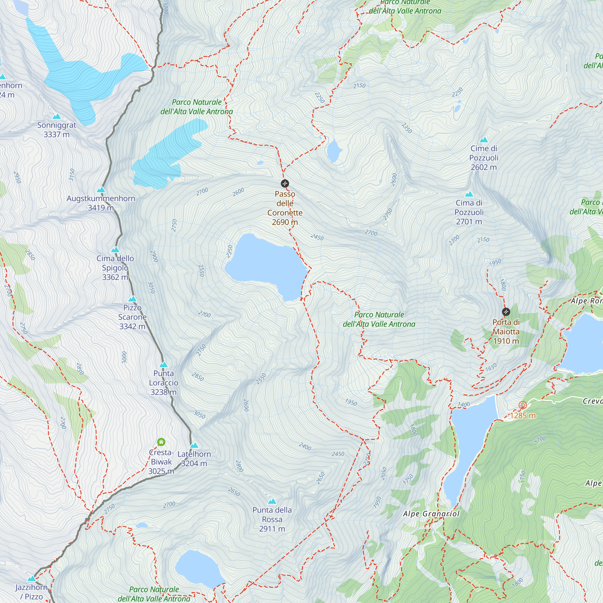 Bivacco Camposecco map
