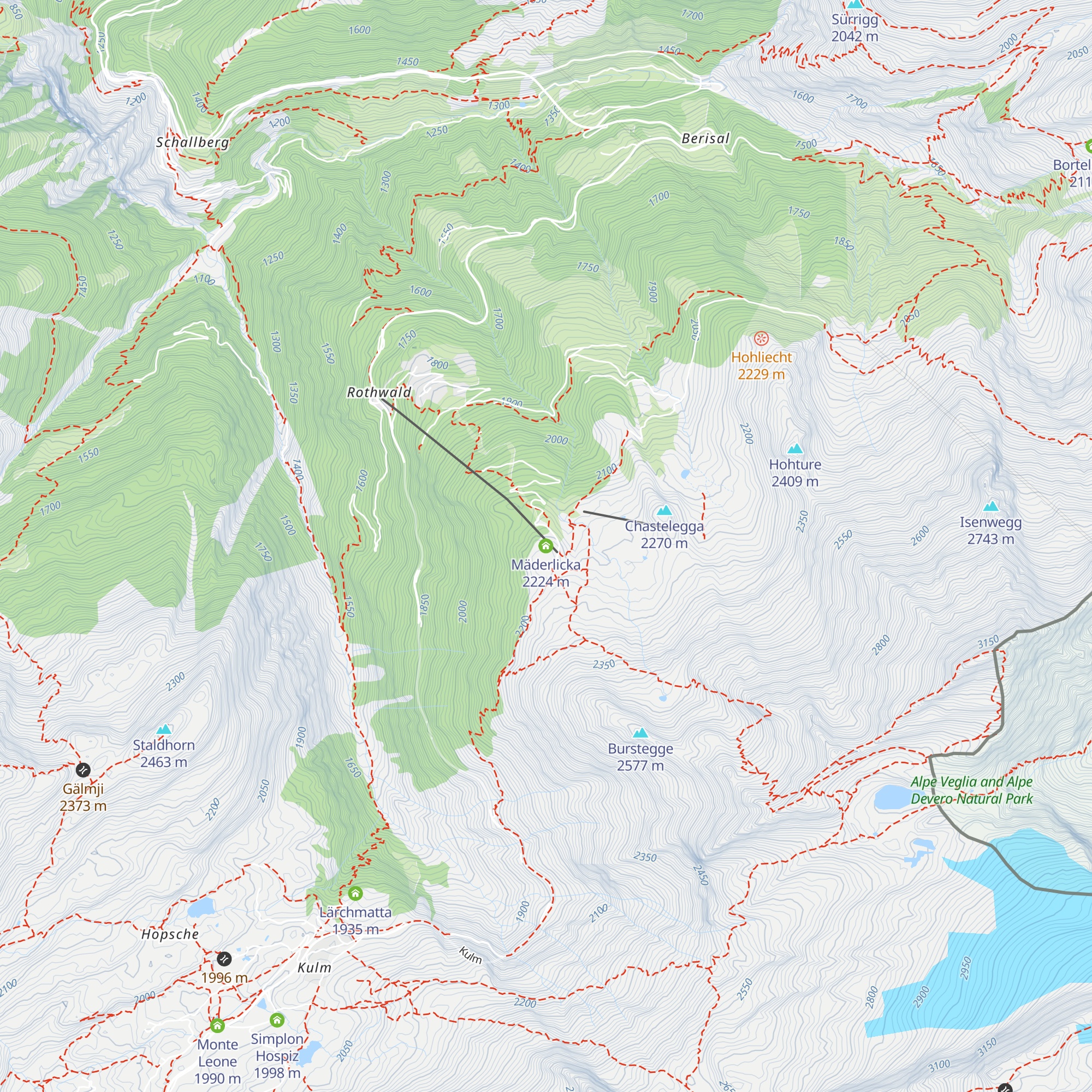 Mäderlicka map
