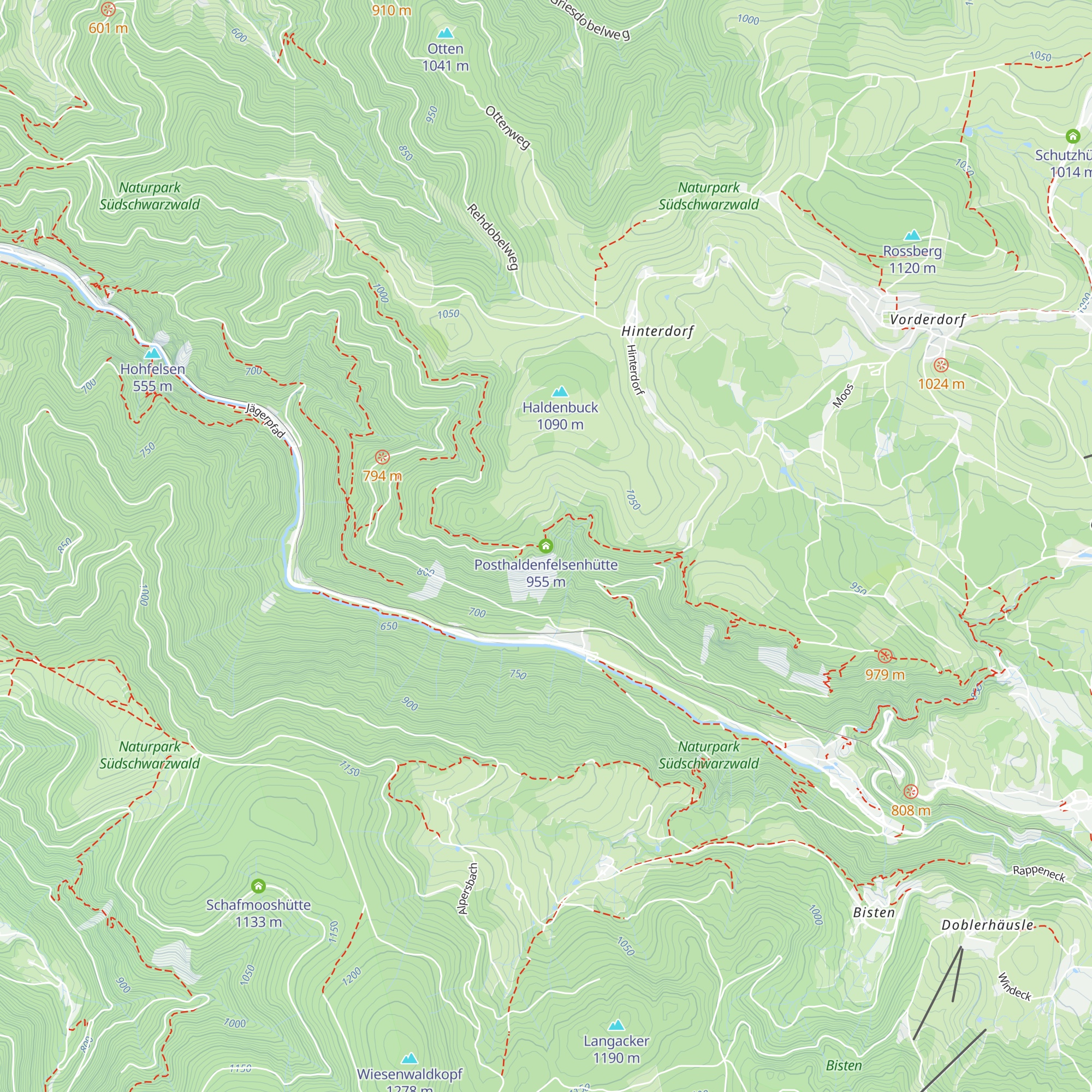 Posthaldenfelsenhütte map