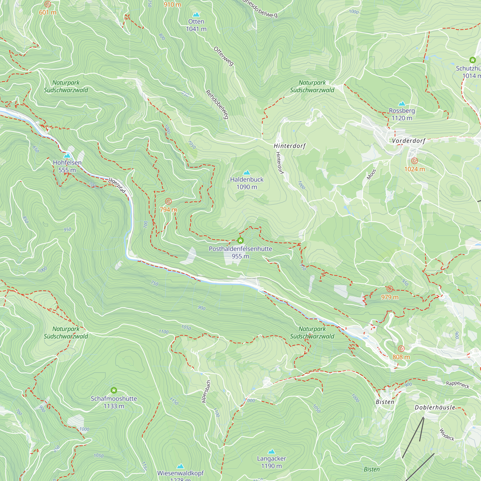Posthaldenfelsenhütte map