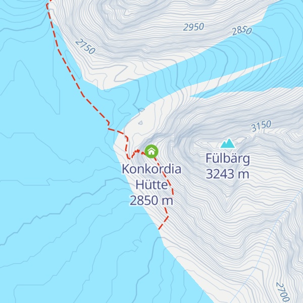 Map of Konkordia Hütte