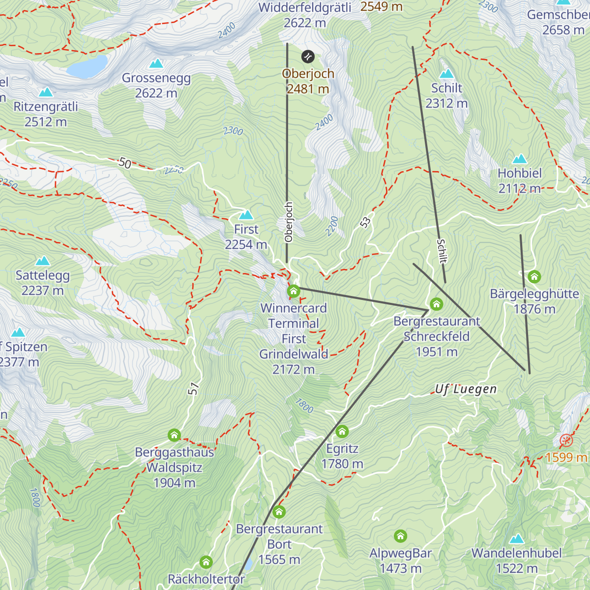 Berggasthaus First map