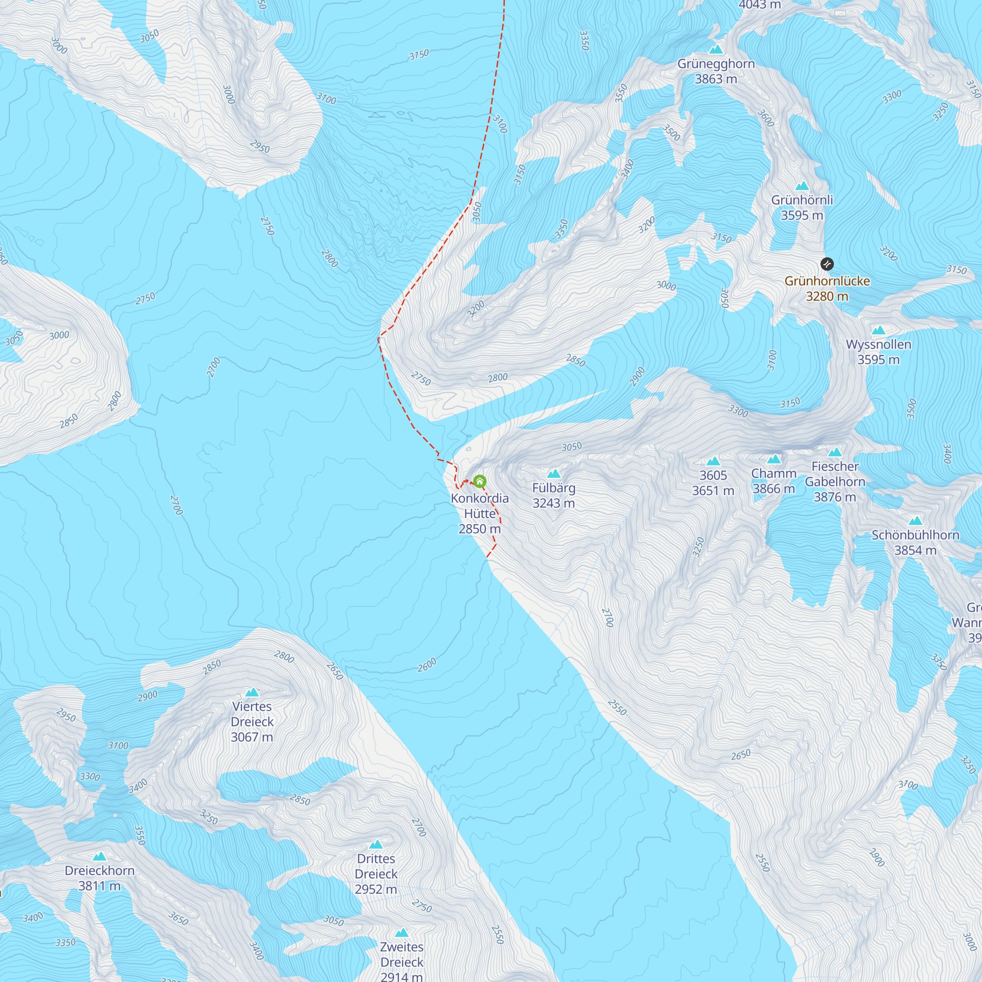 Konkordiahütte map