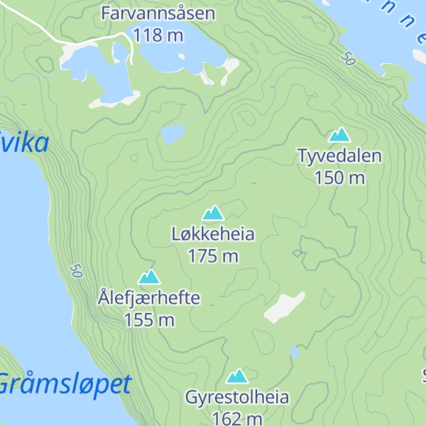 Map of Løkkeheia