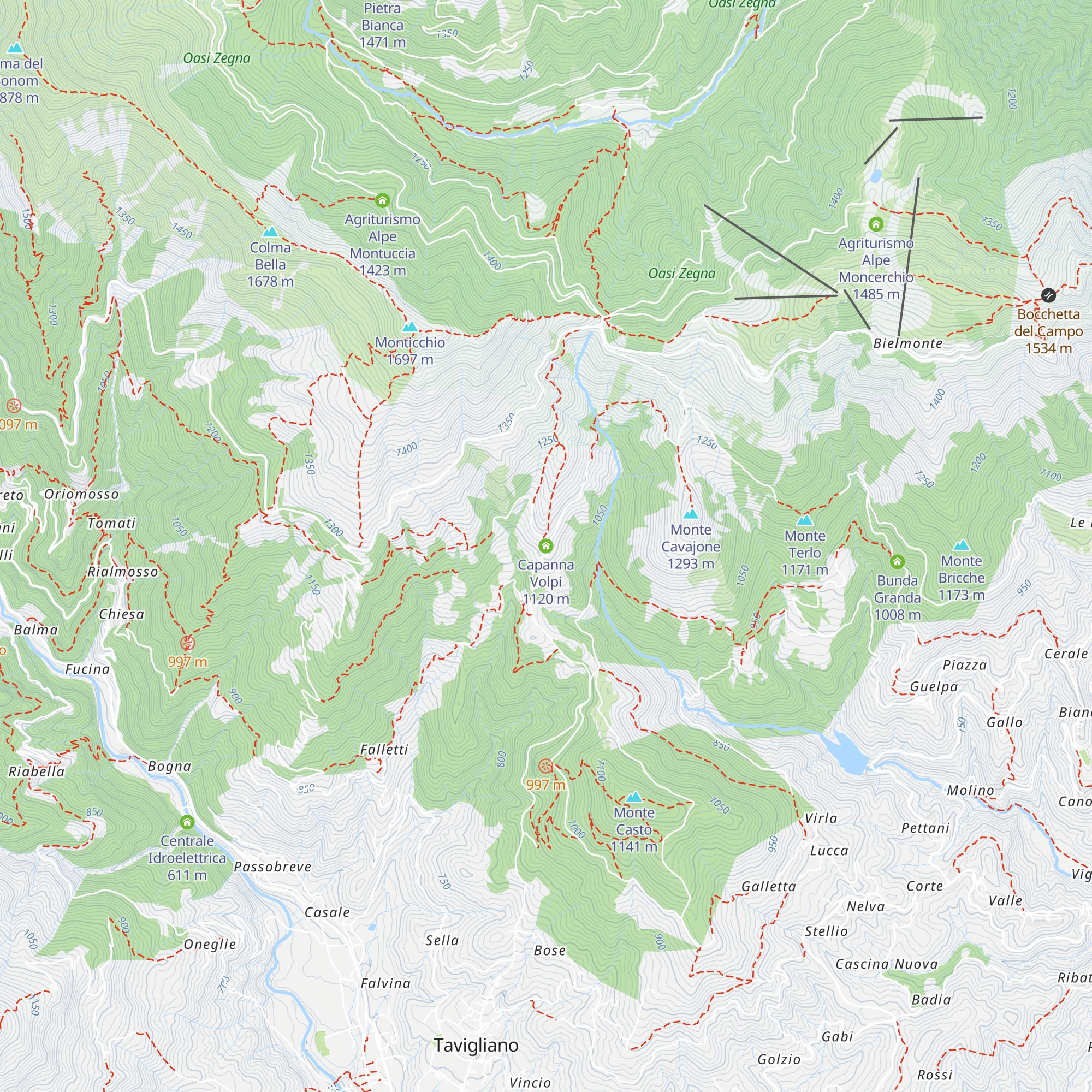 Capanna Volpi map