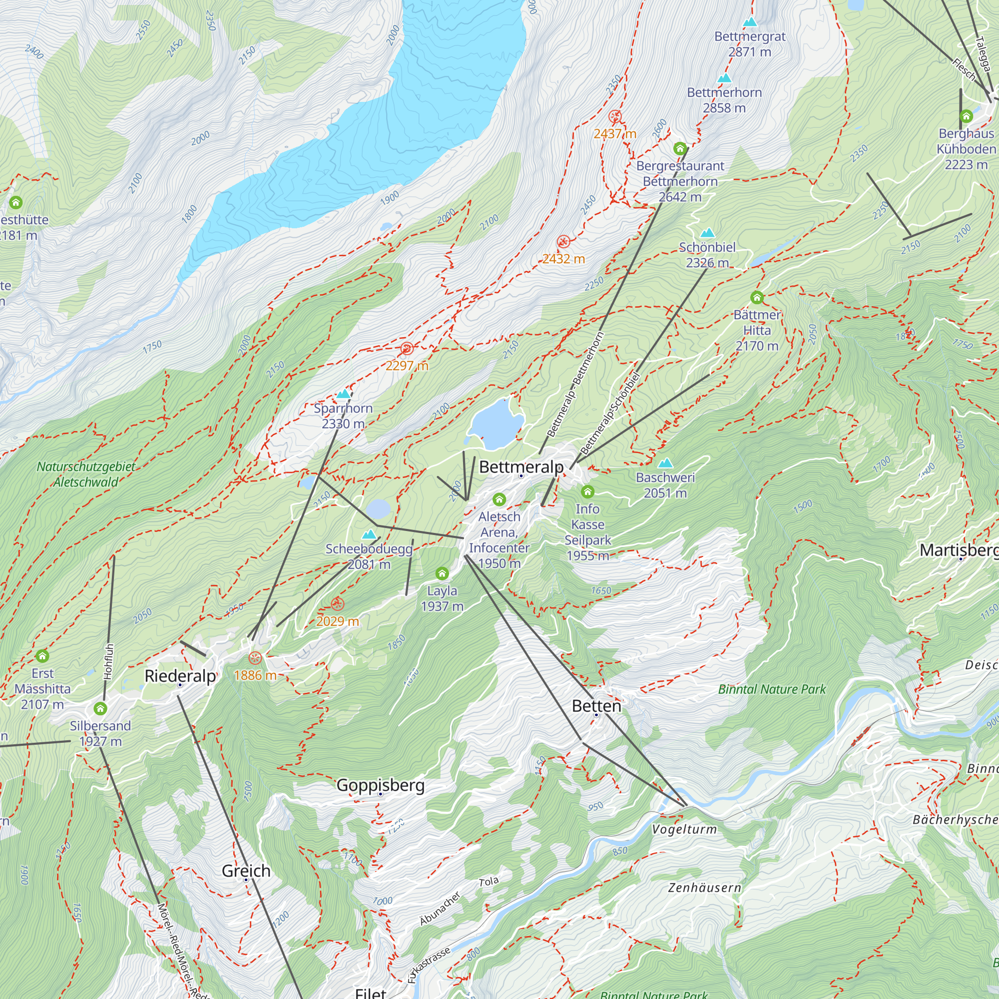 Aletsch Arena, Infocenter map