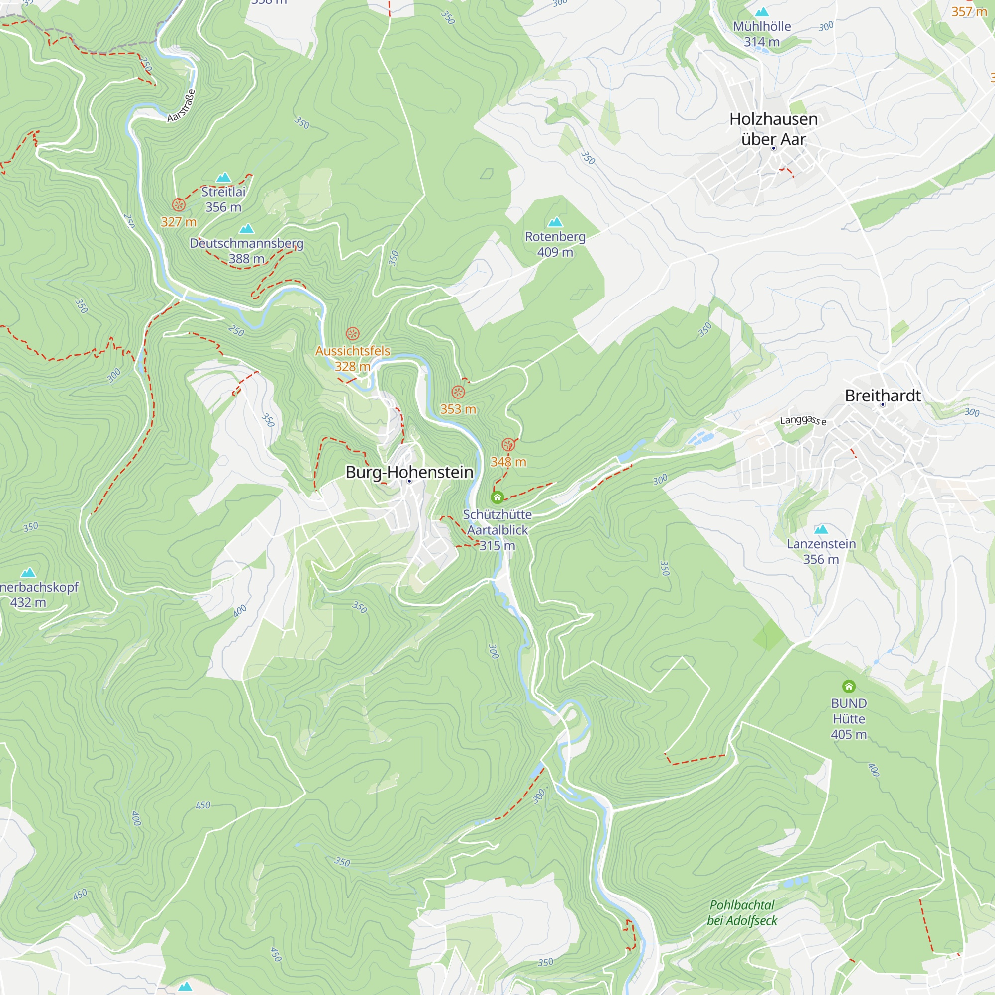 Schützhütte Aartalblick map