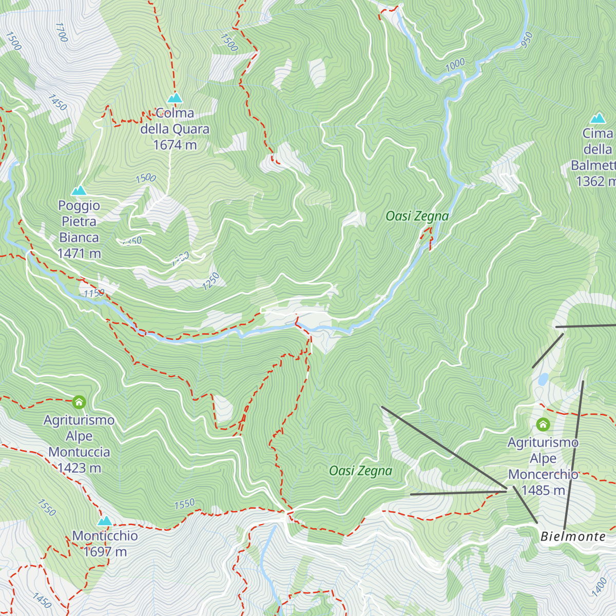 Rifugio Piana del Ponte map
