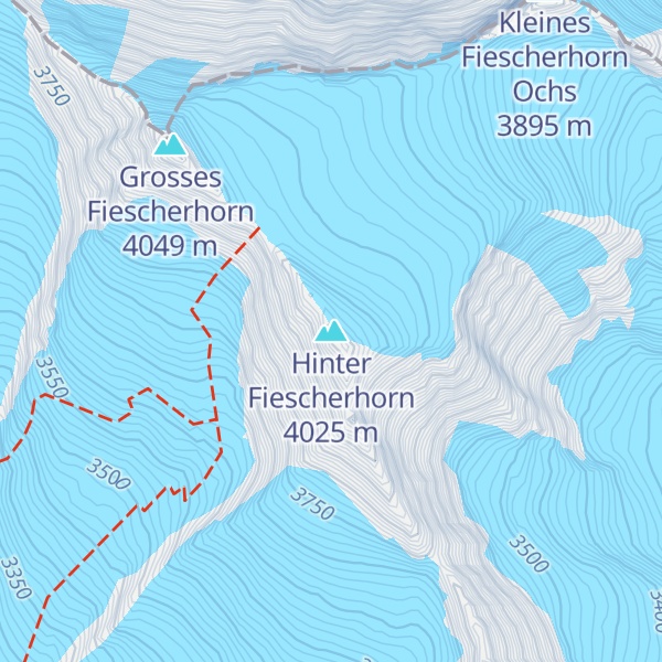 Map of Hinter Fiescherhorn