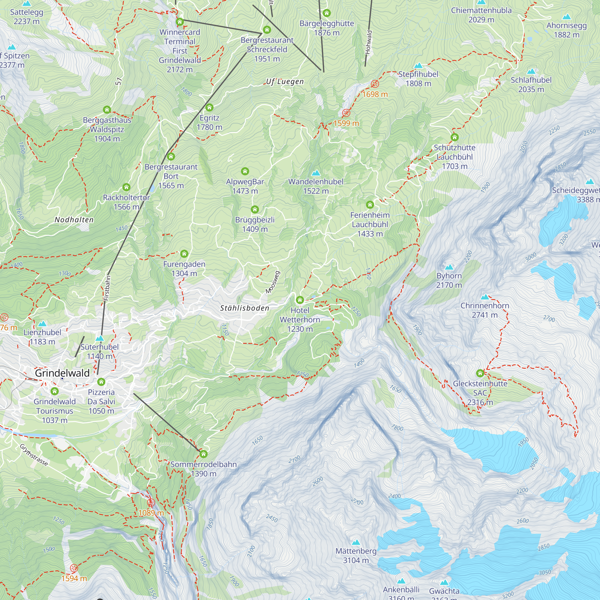 Hotel Wetterhorn map