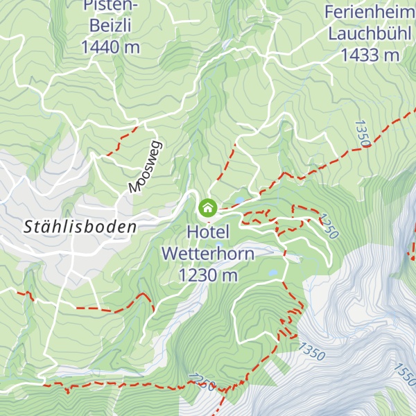 Map of Hotel Wetterhorn