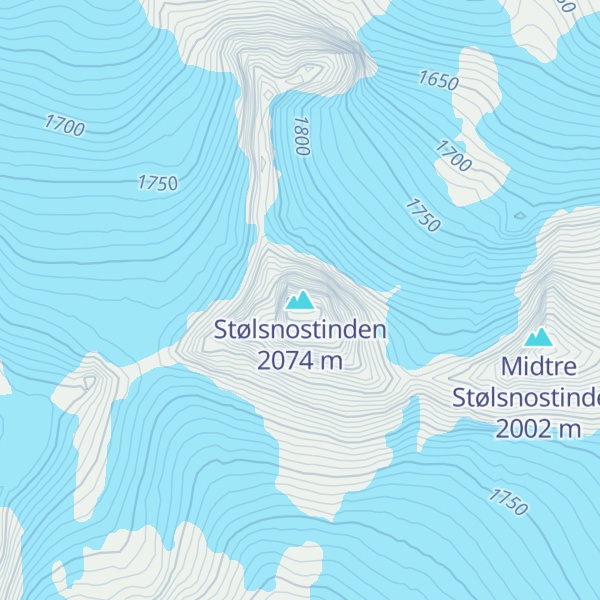 Map of Stølsnostinden