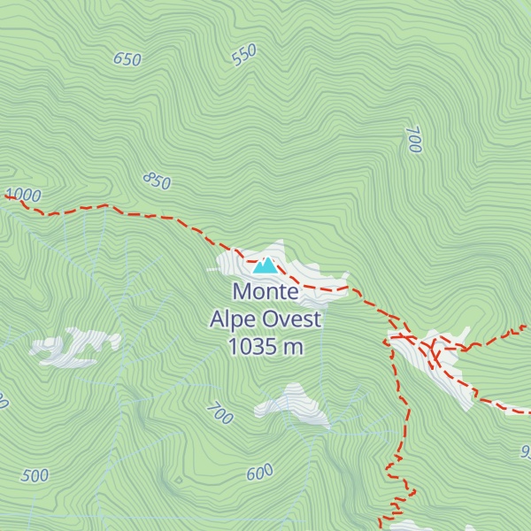 Map of Monte Alpe Ovest