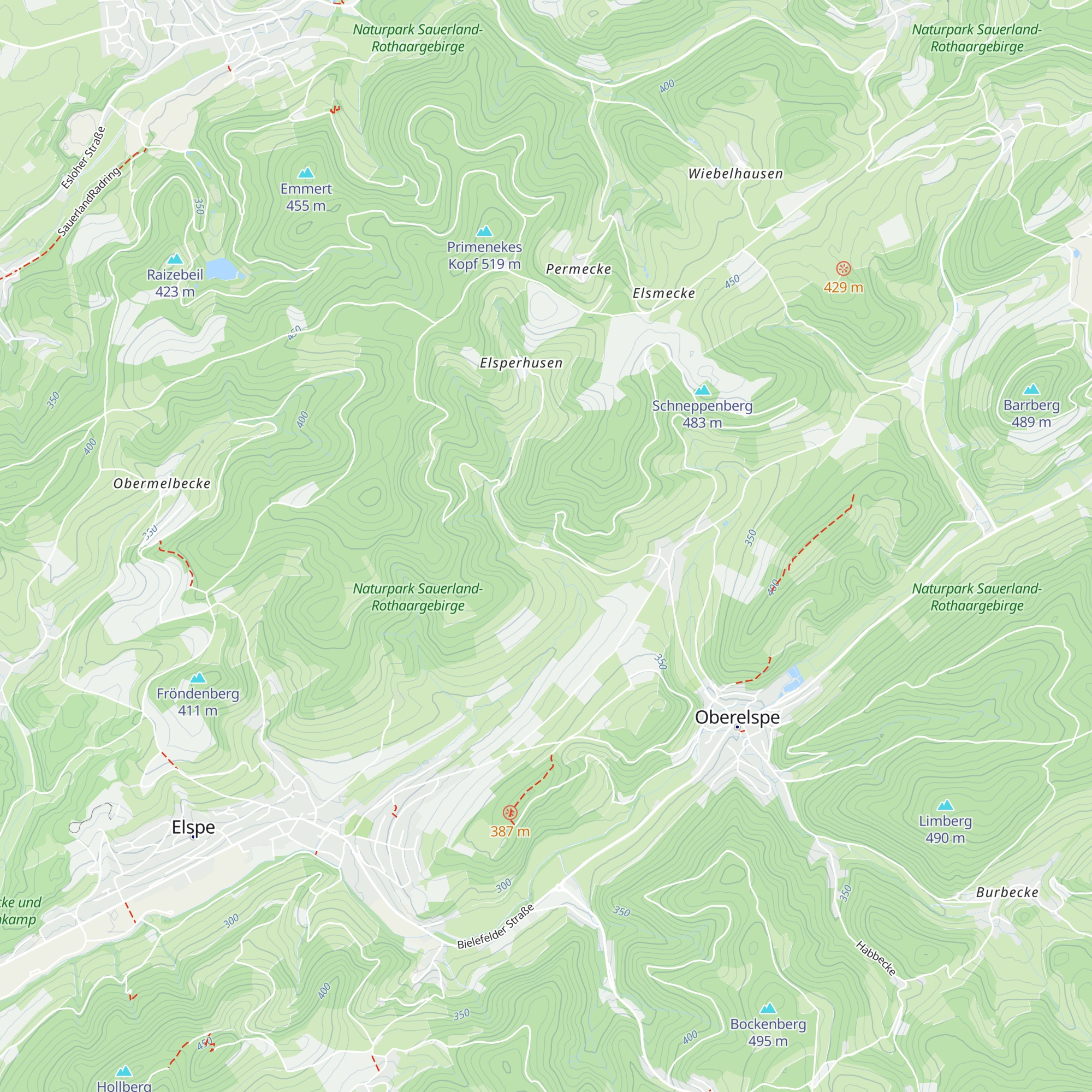SGV Hütte Oberelspe map