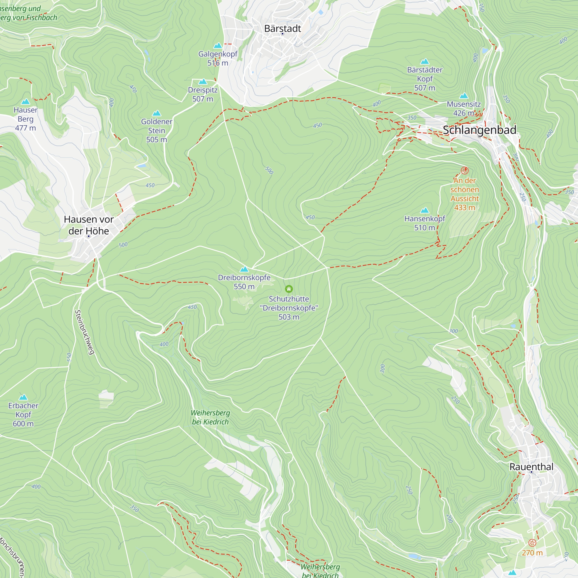 Schutzhütte "Dreibornsköpfe" map