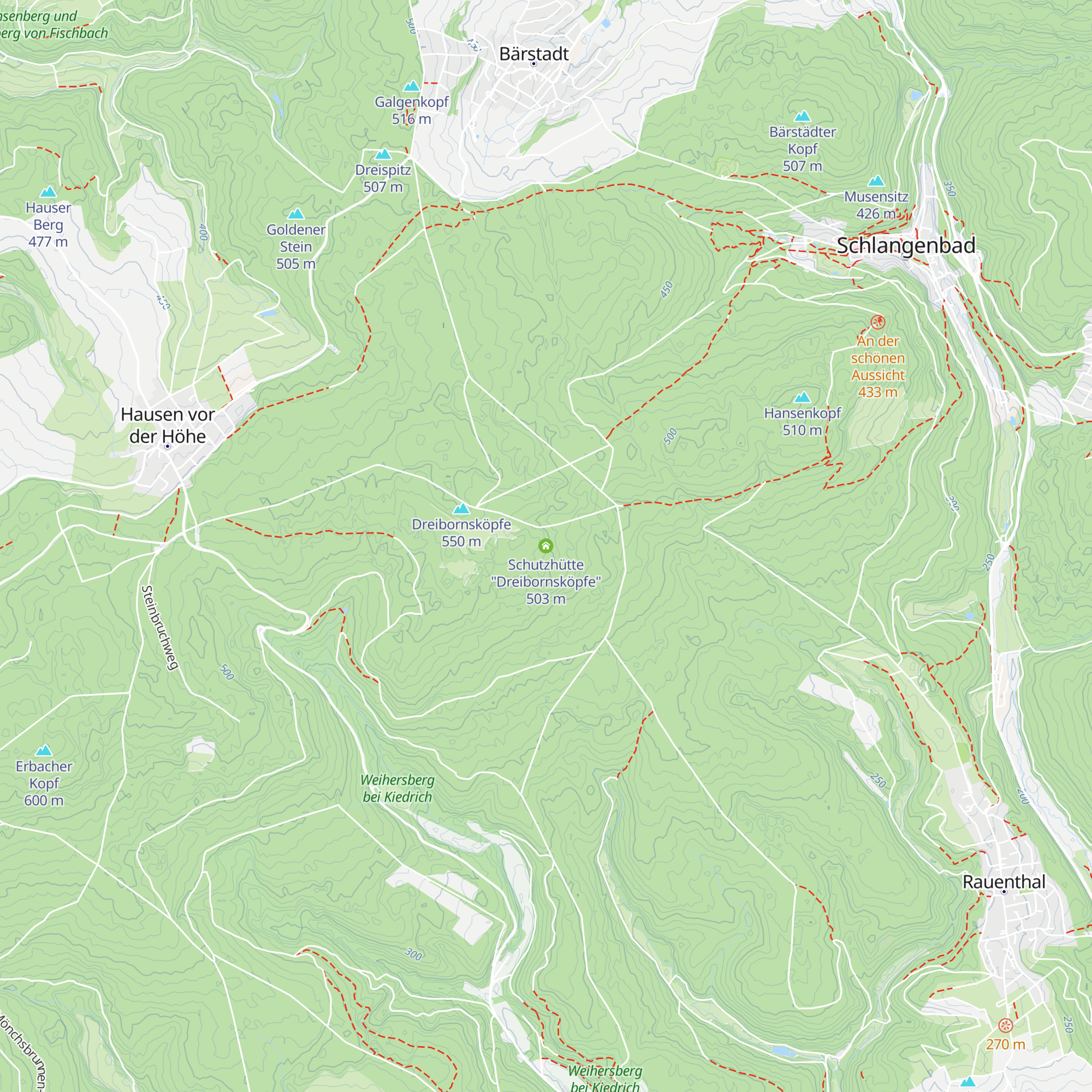 Schutzhütte "Dreibornsköpfe" map