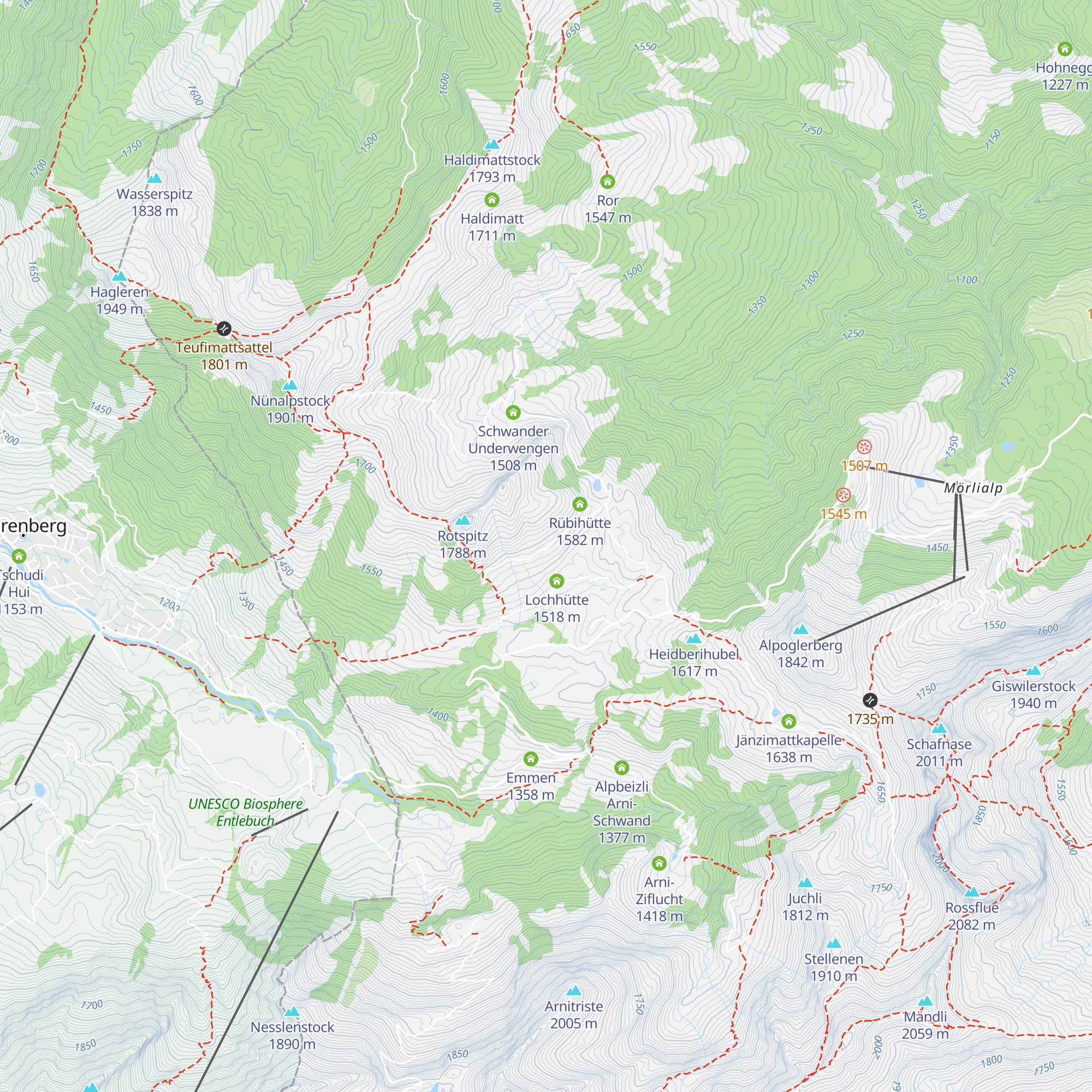 Alpwirtschaft Glaubenbielen map