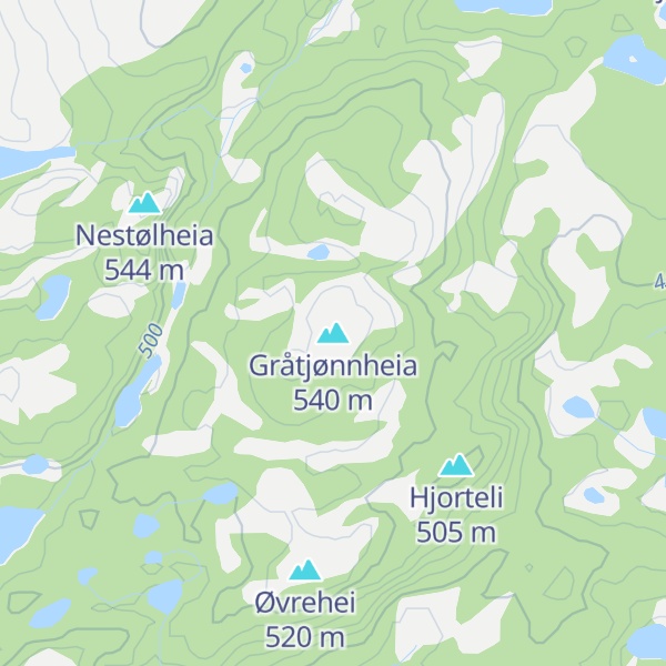 Map of Gråtjønnheia