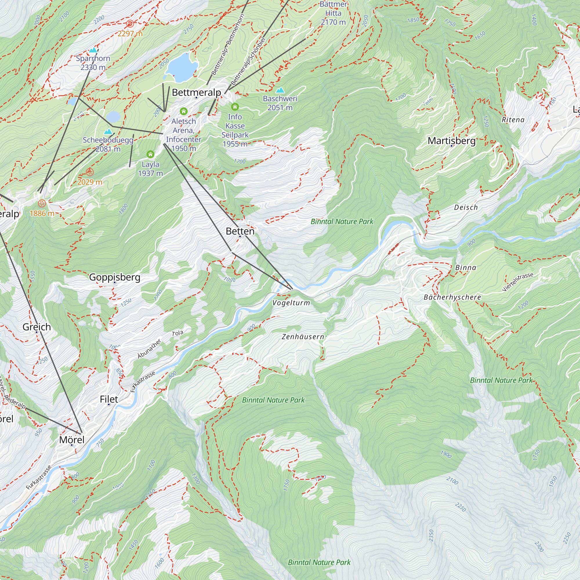 Bettmertreff map