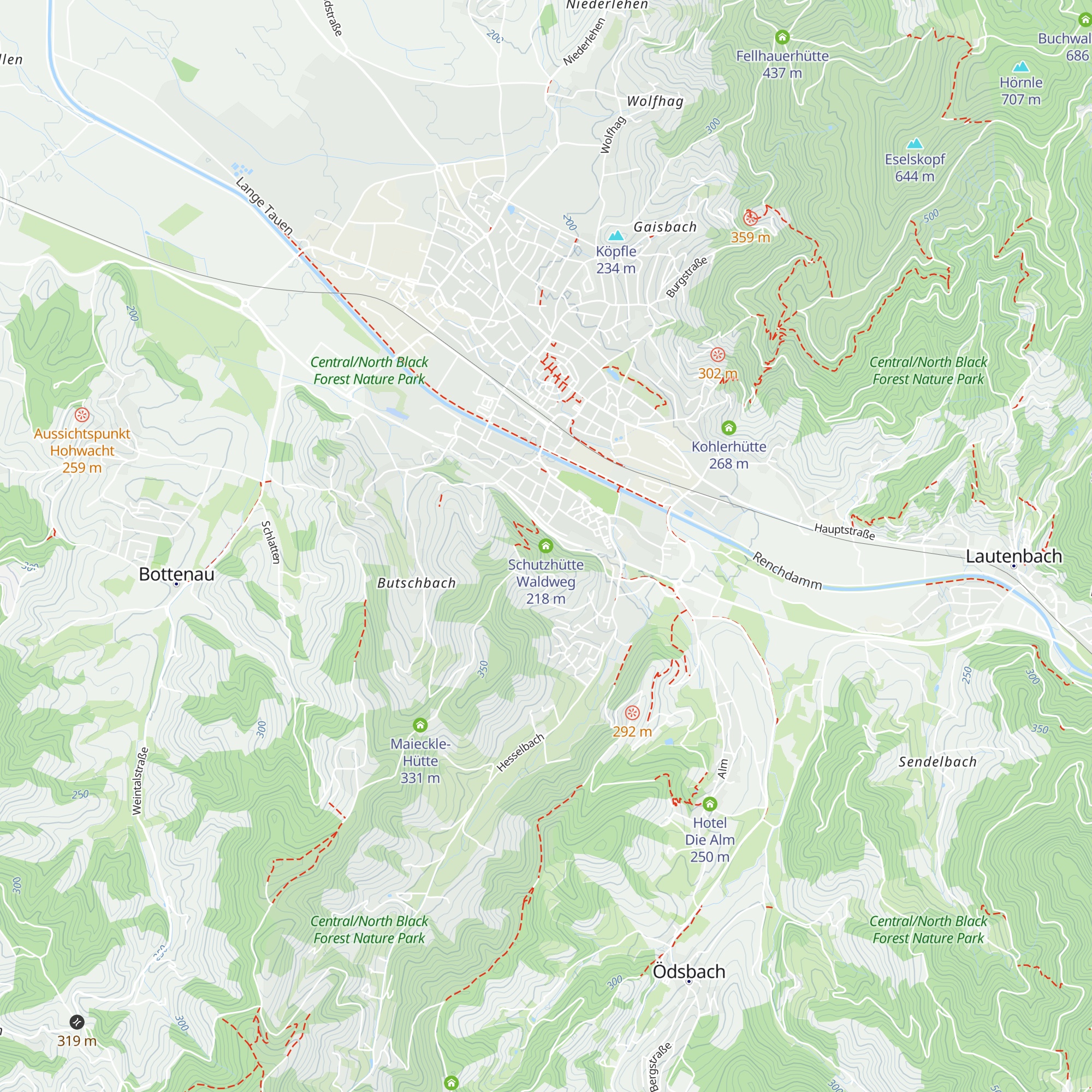 Schutzhütte Waldweg map