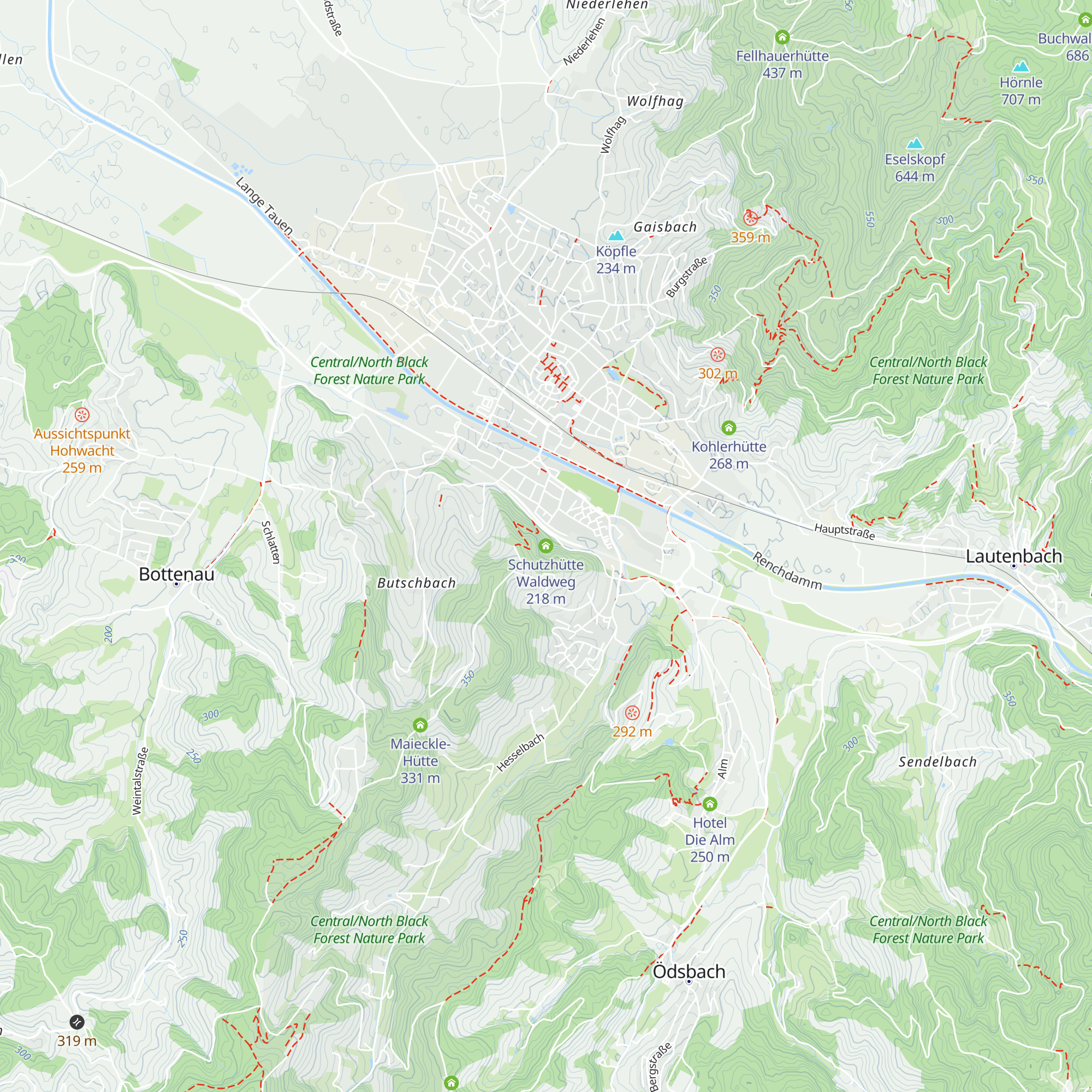 Schutzhütte Waldweg map