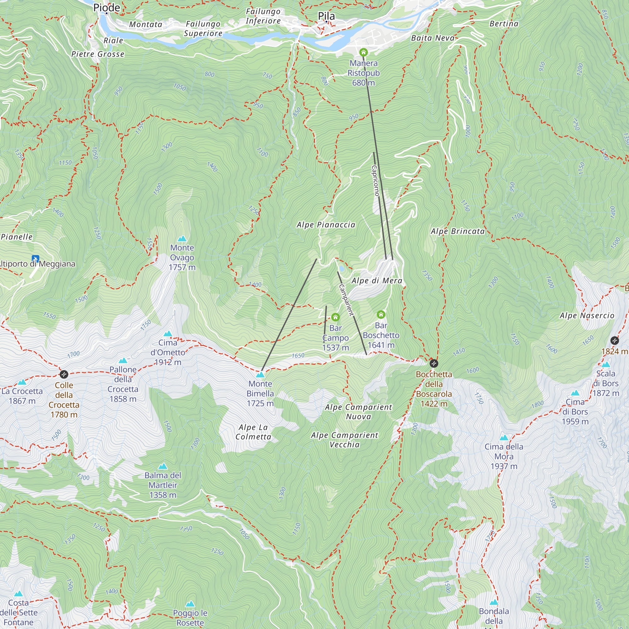 La Casera Bianca map