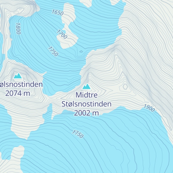 Map of Midtre Stølsnostinden
