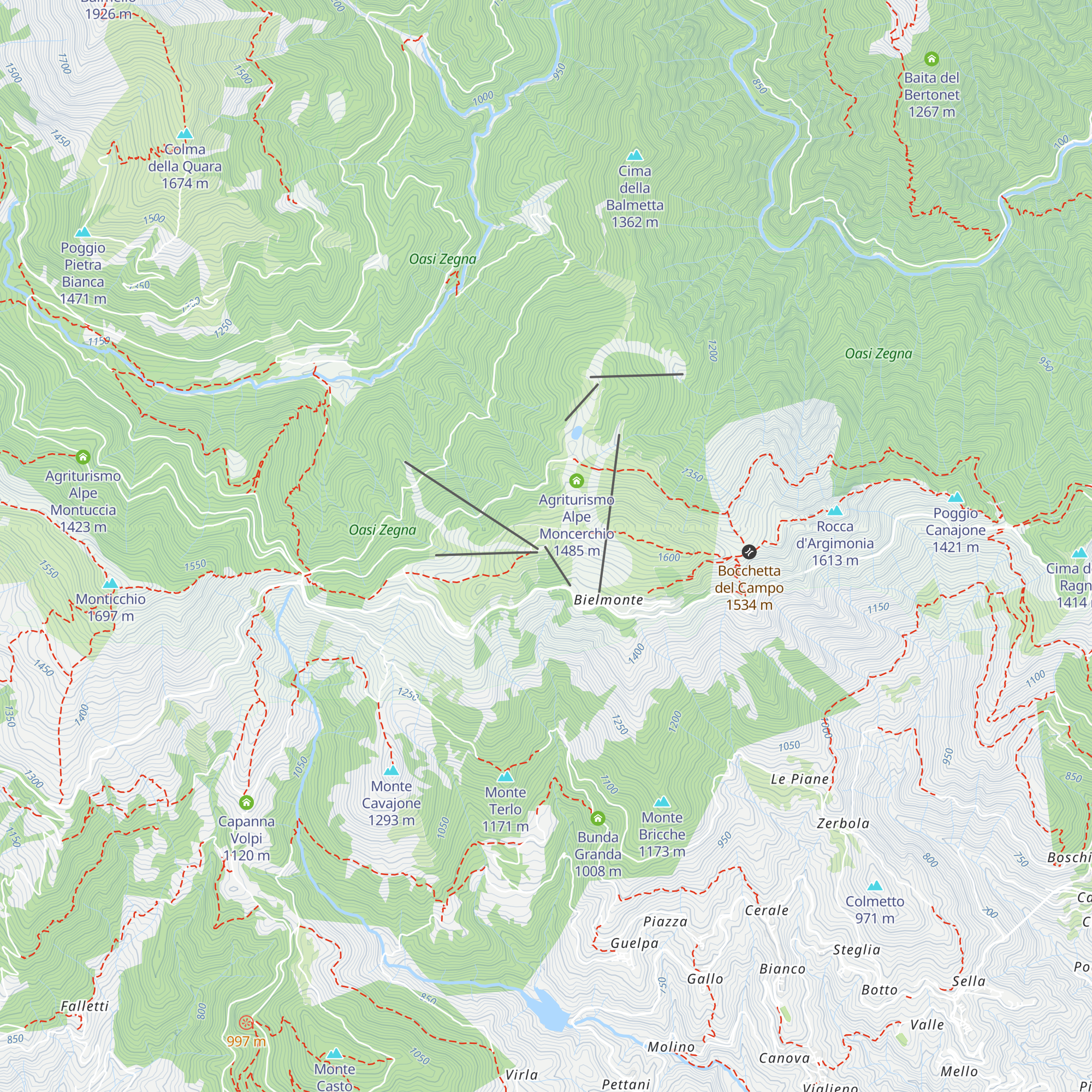 Impianti sciistici map