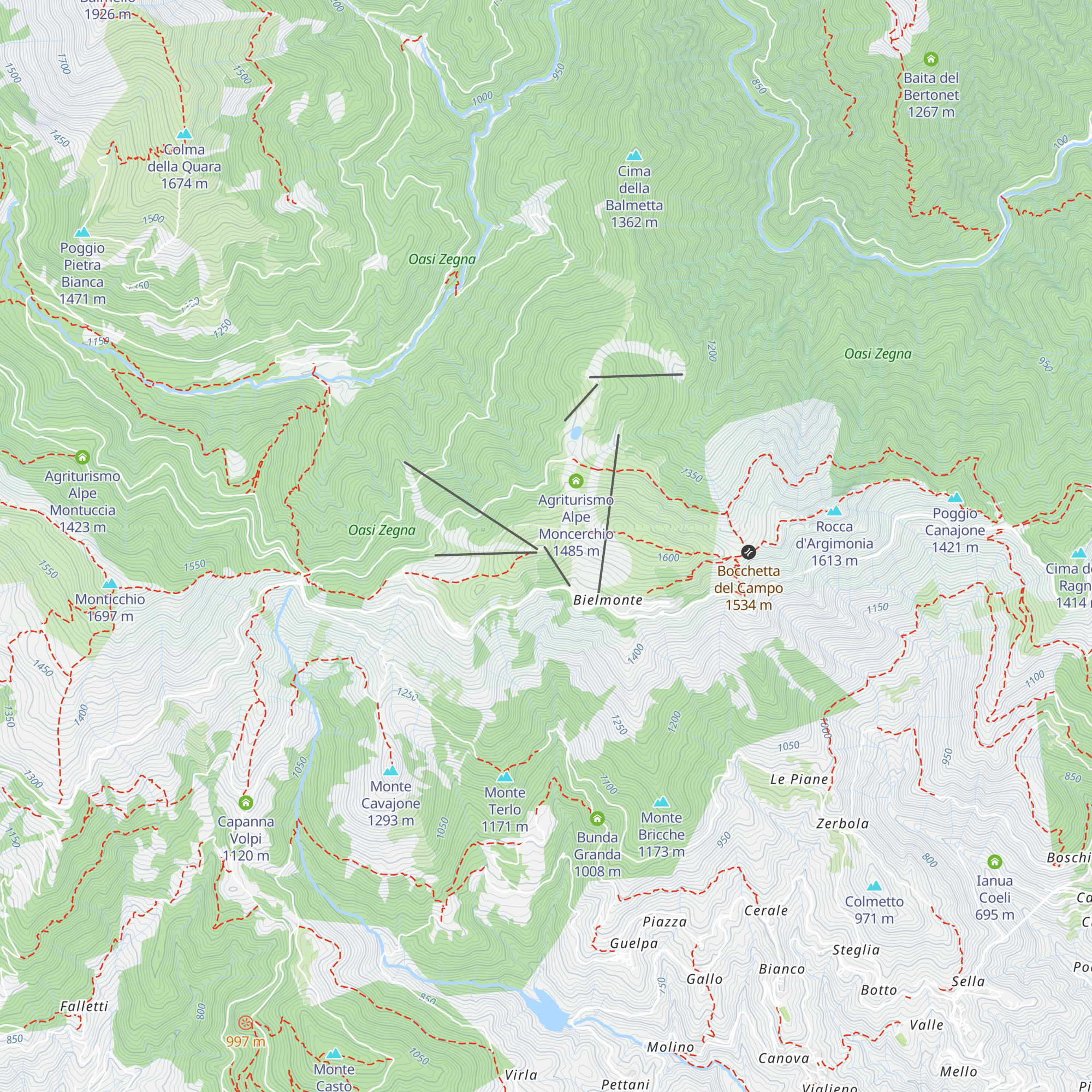 Rifugio Monte Marca map