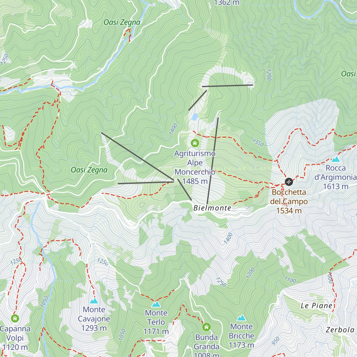 Rifugio Monte Marca map