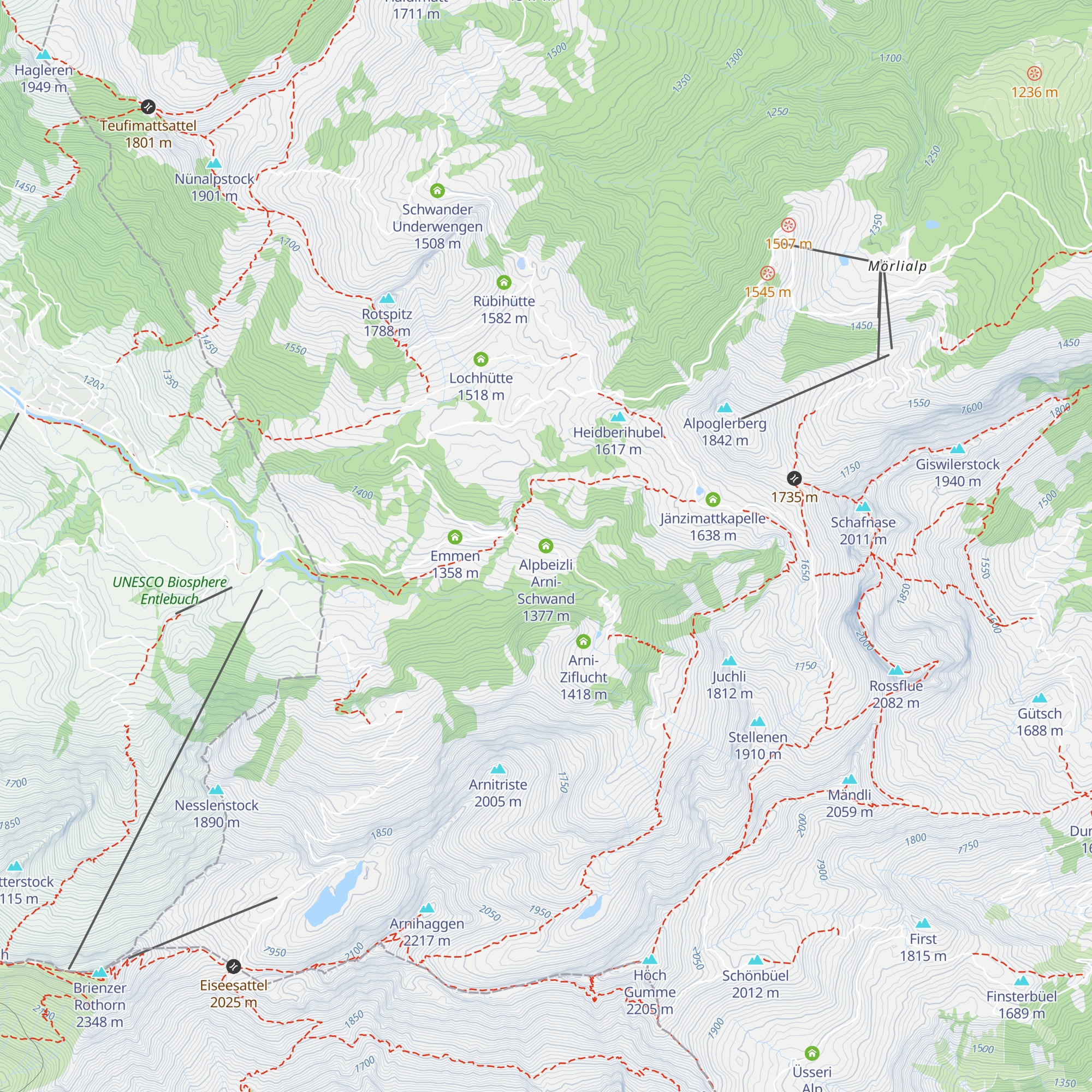 Alpbeizli Arni-Schwand map