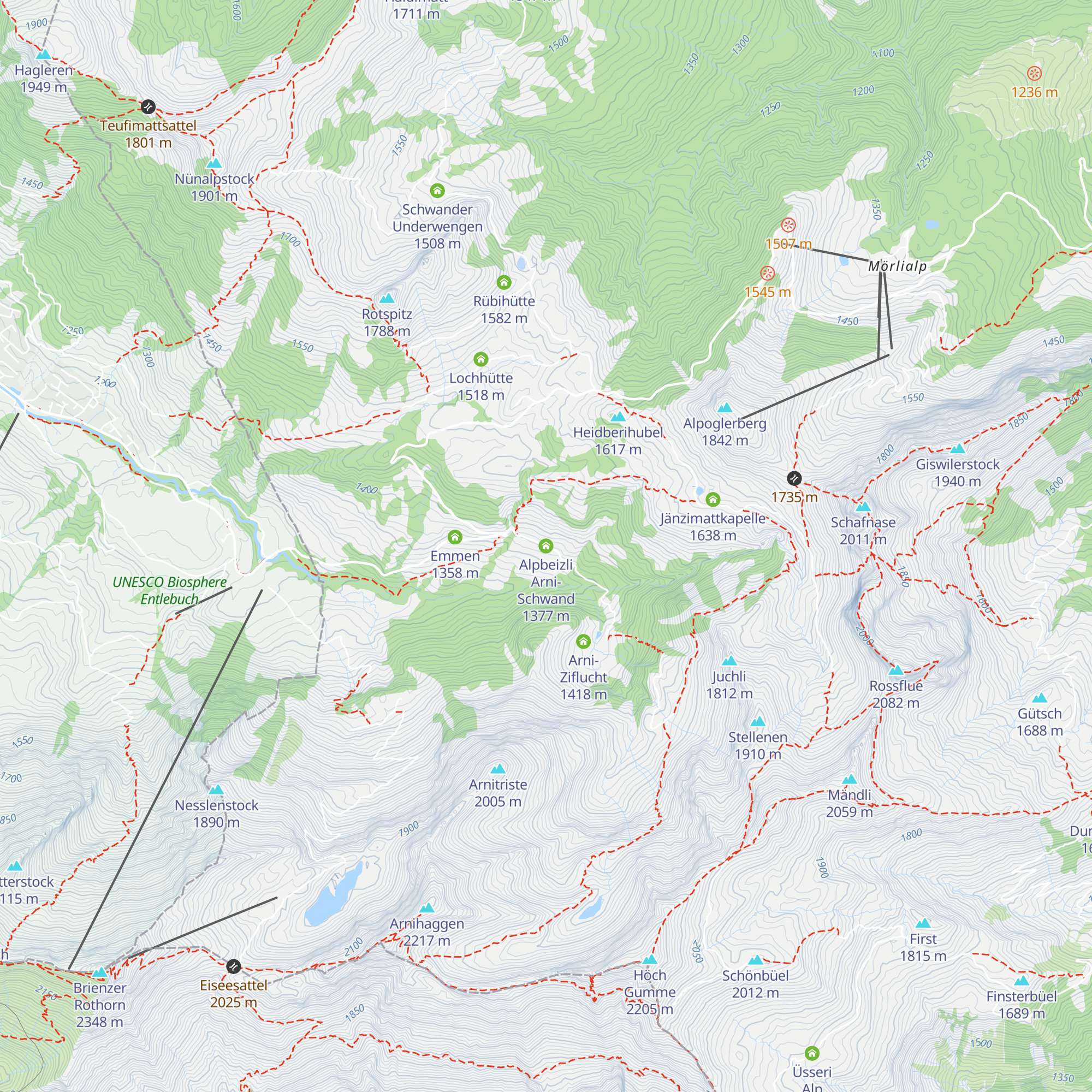 Alpbeizli Arni-Schwand map