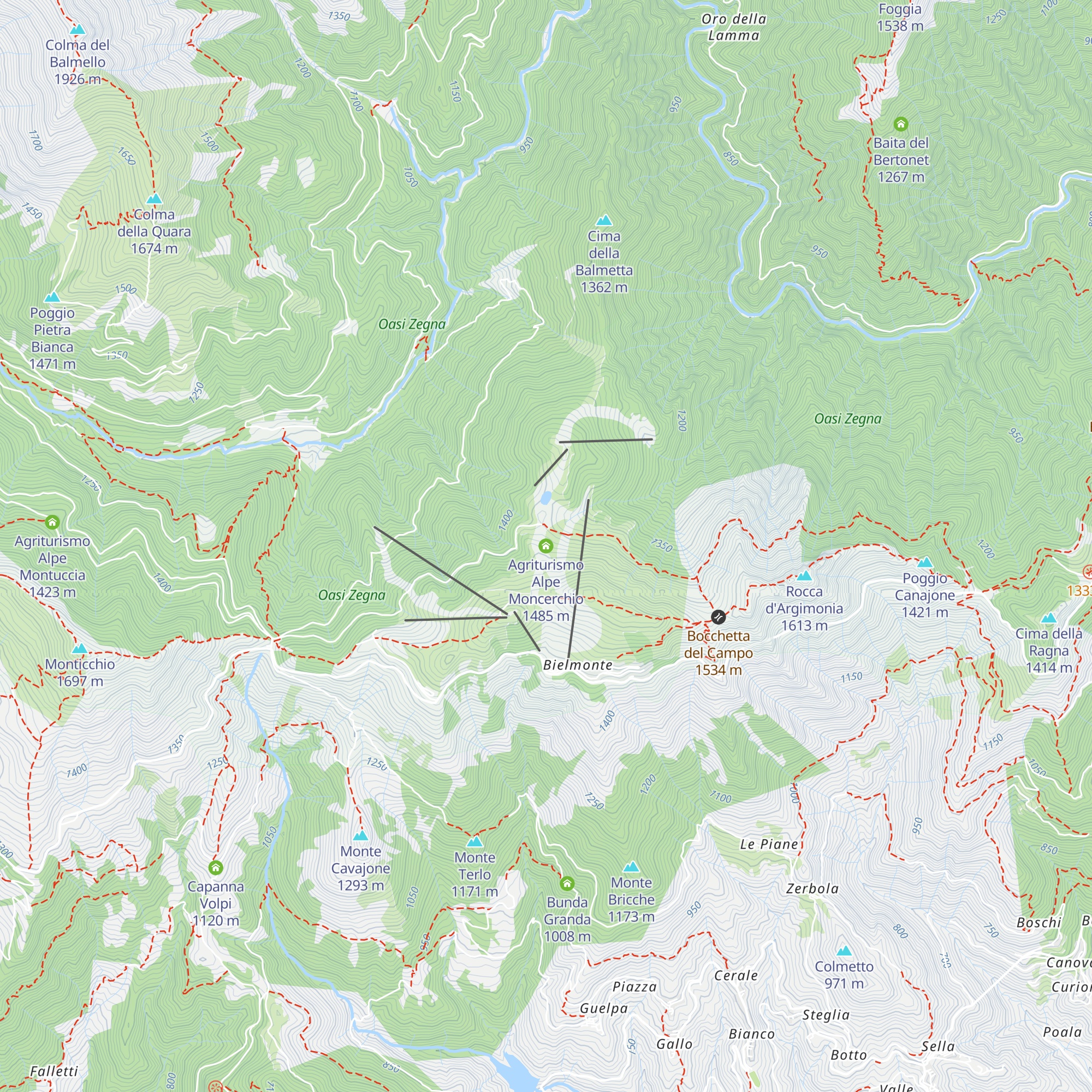 Agriturismo Alpe Moncerchio map