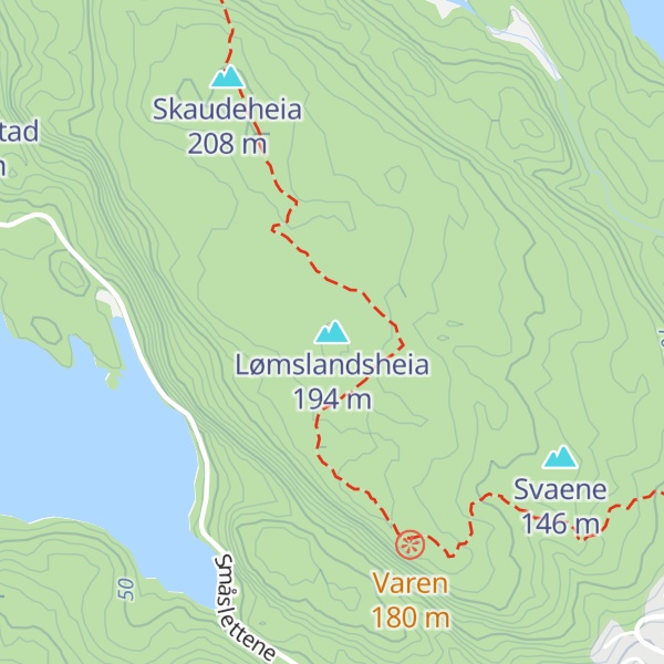 Map of Lømslandsheia