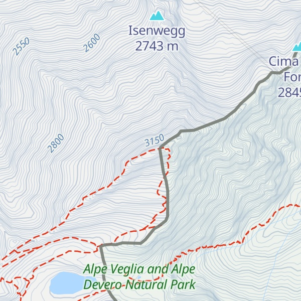 Map of Punta di Terrarossa / Wasenhorn