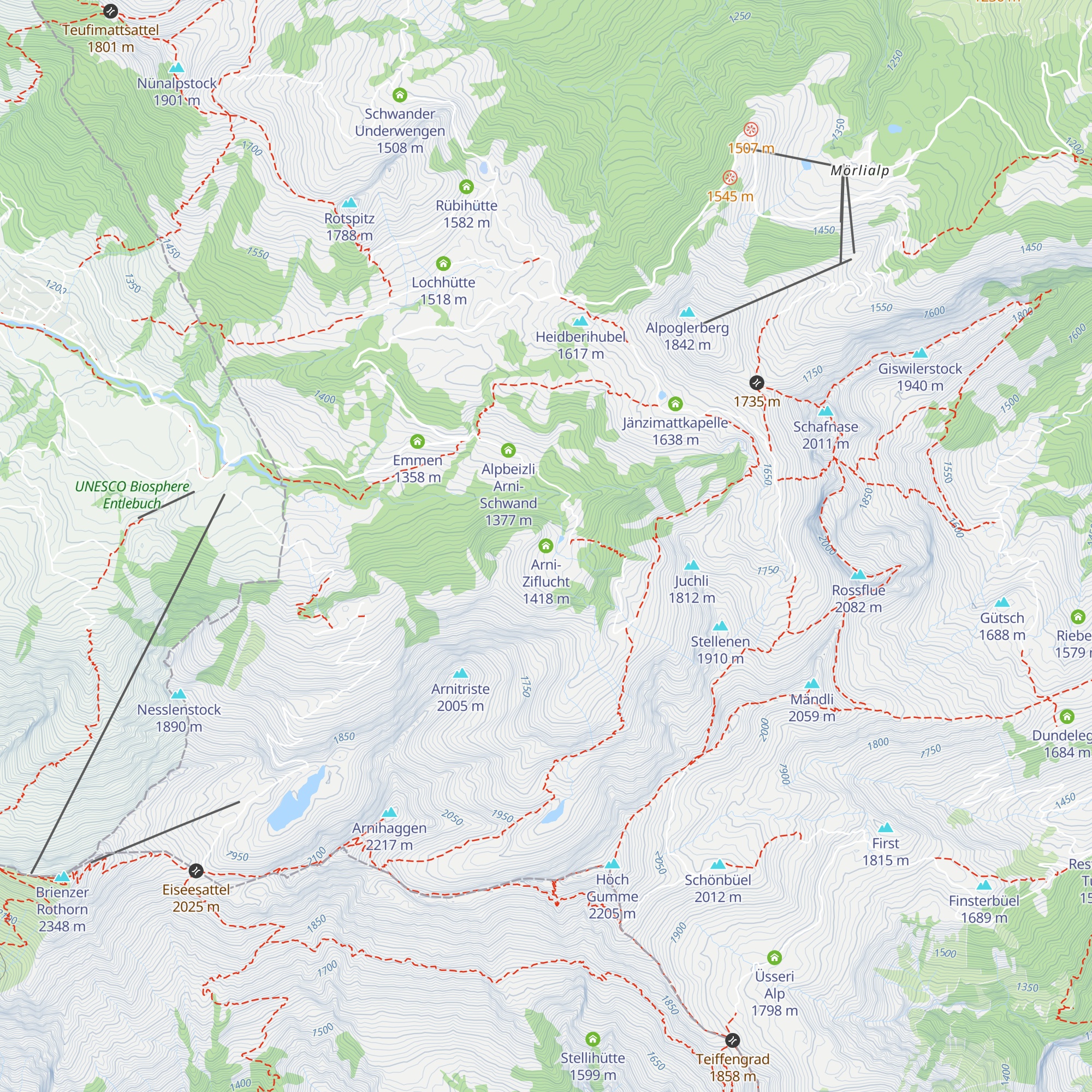 Arni-Ziflucht map