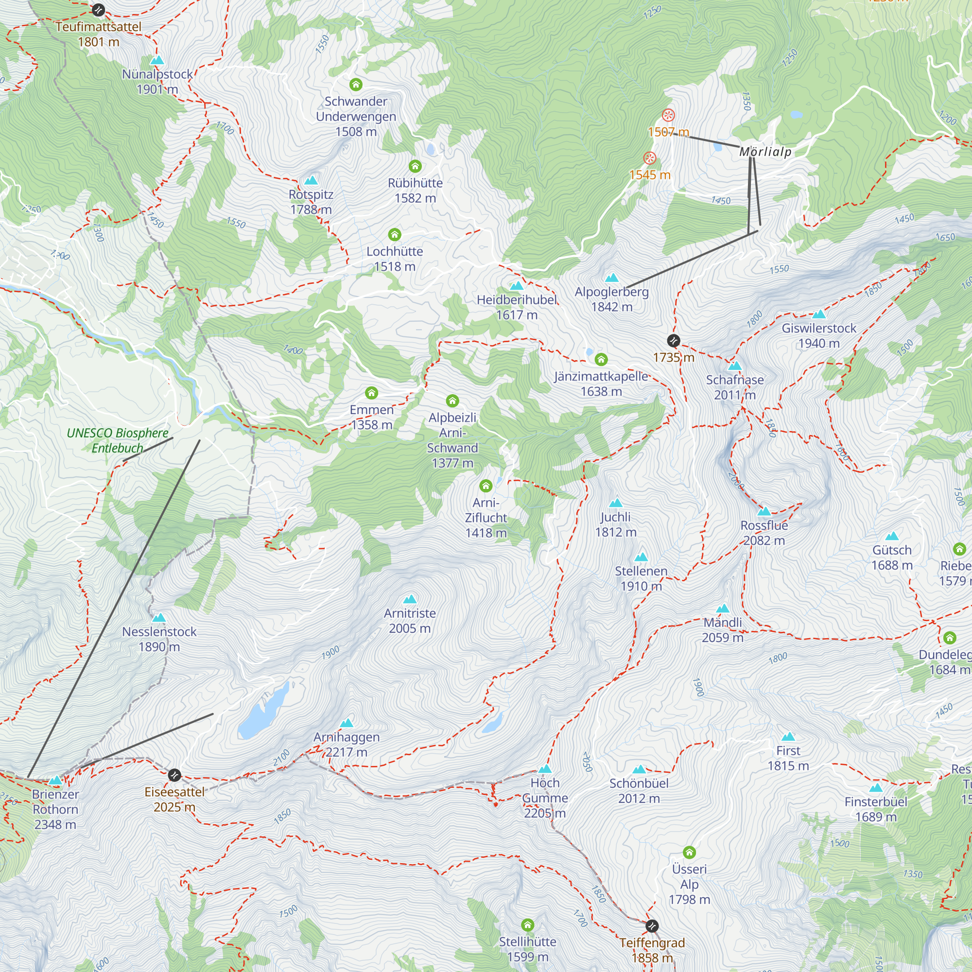Arni-Ziflucht map