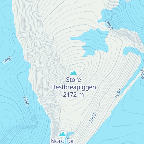 Map of Nørdre Hestbreapiggen