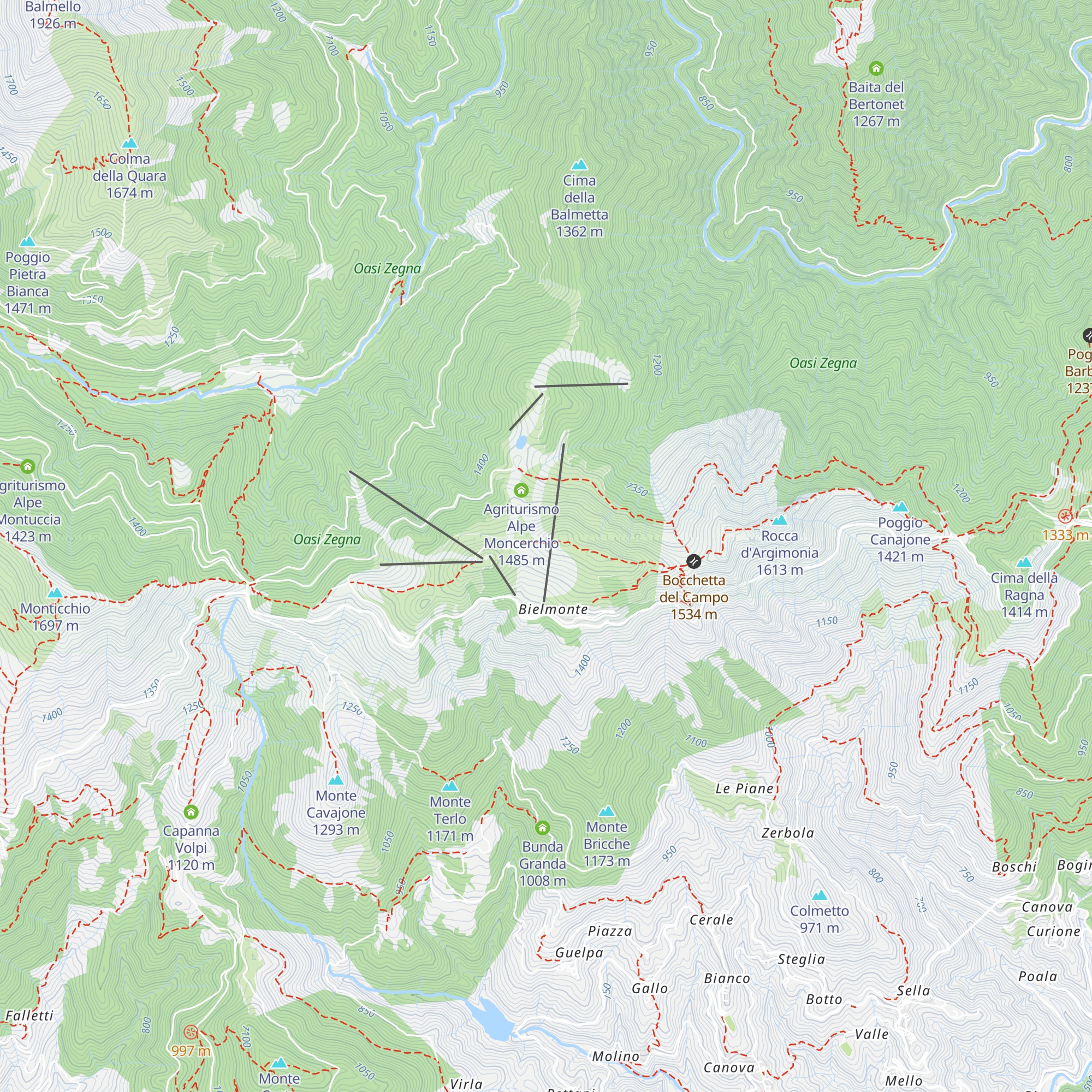 Punto soccorso Piste Stagione Invernale map
