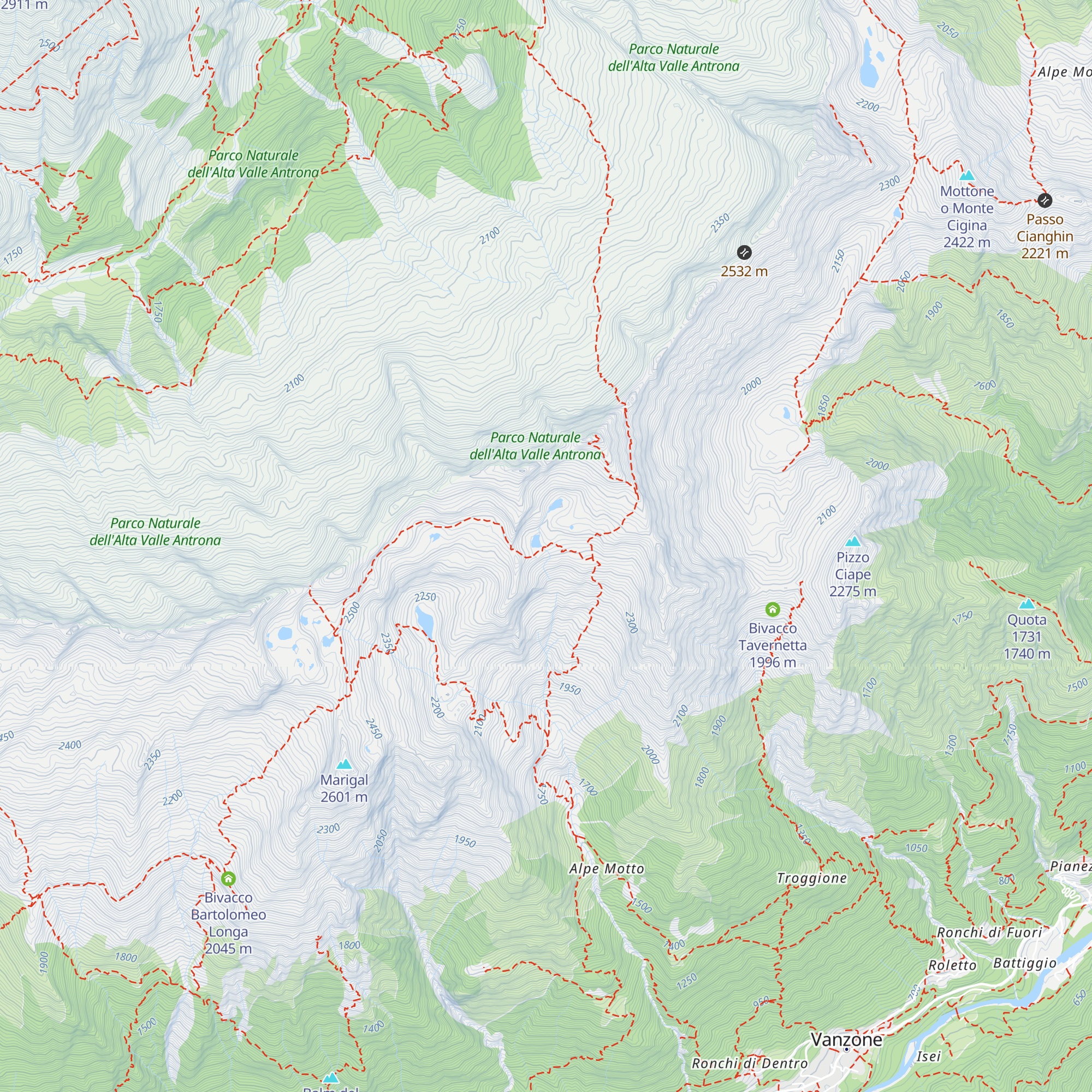 Bivacco Lamè map