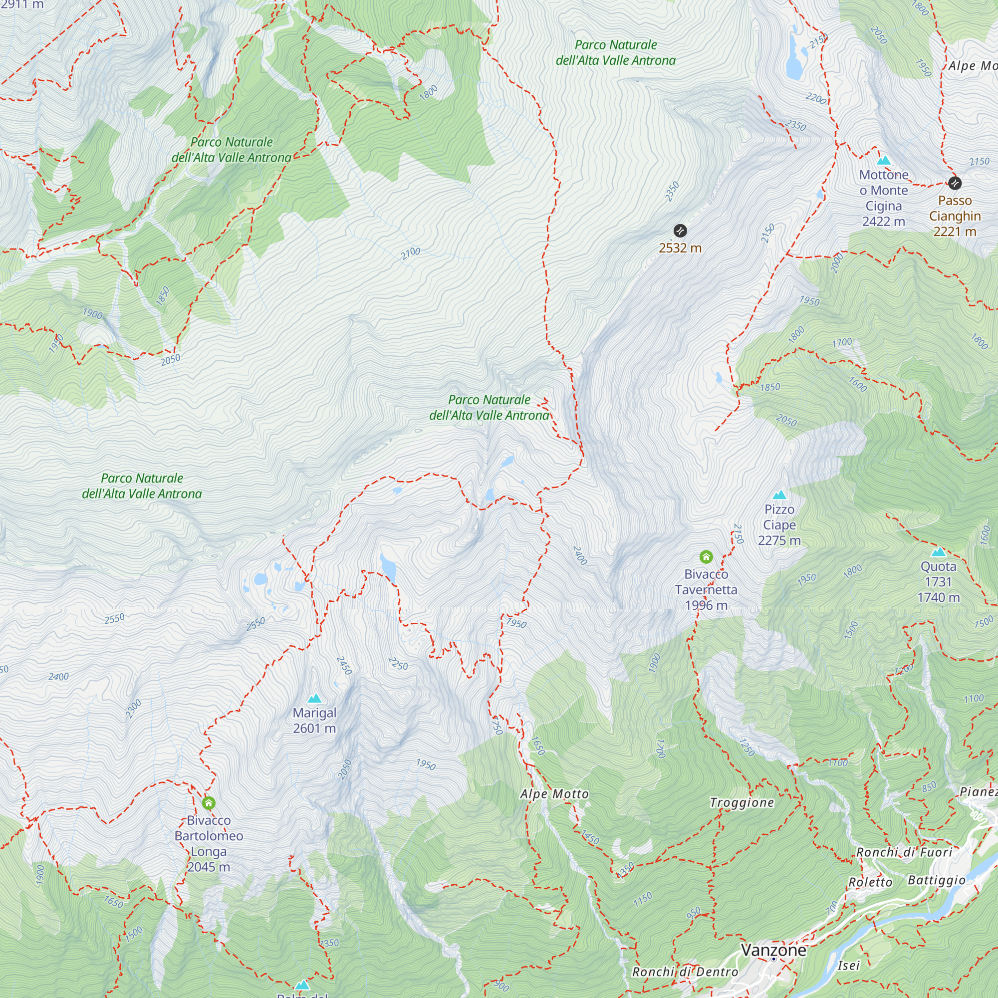 Bivacco Lamè map