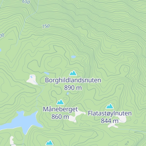 Map of Borghildlandsnuten