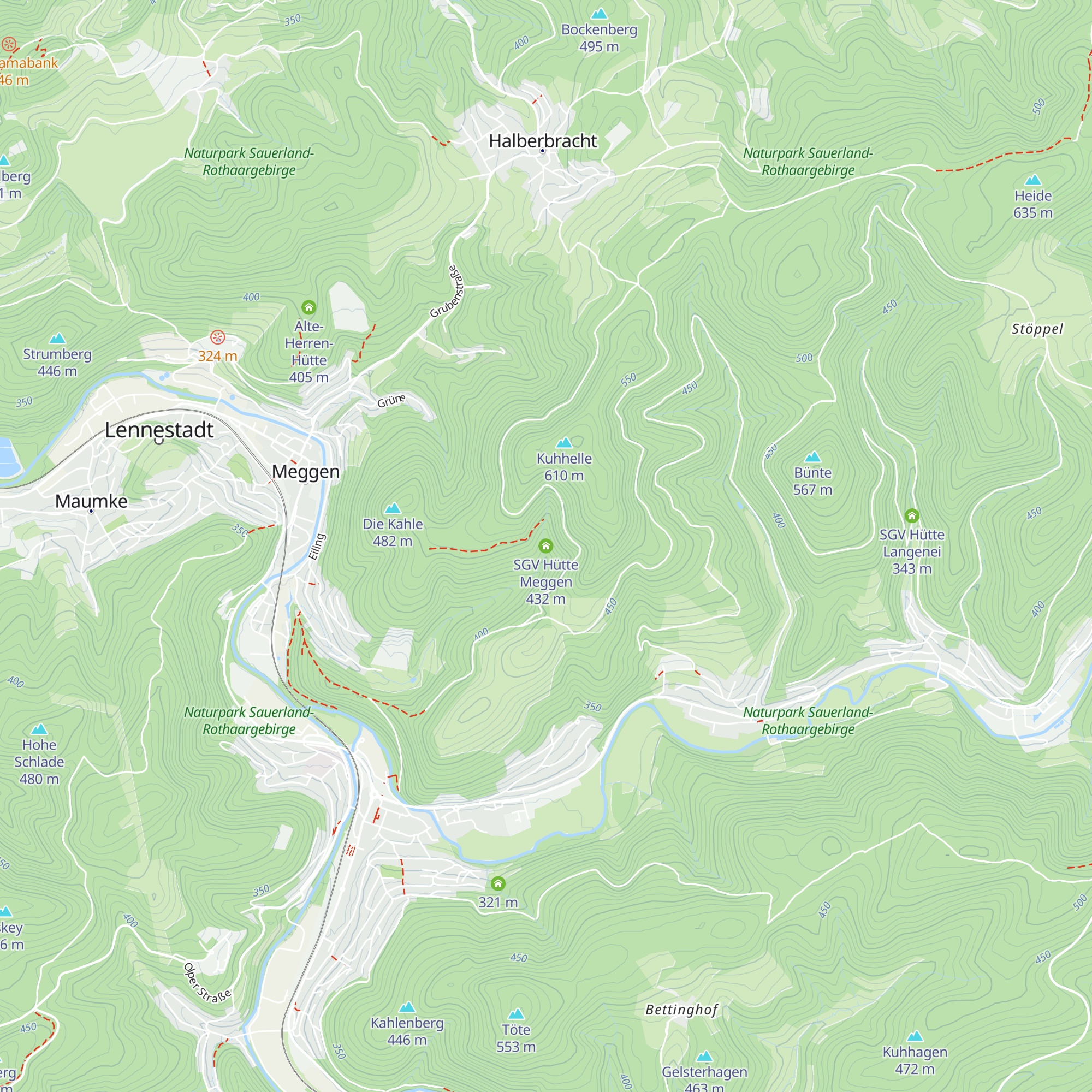 SGV Hütte Meggen map