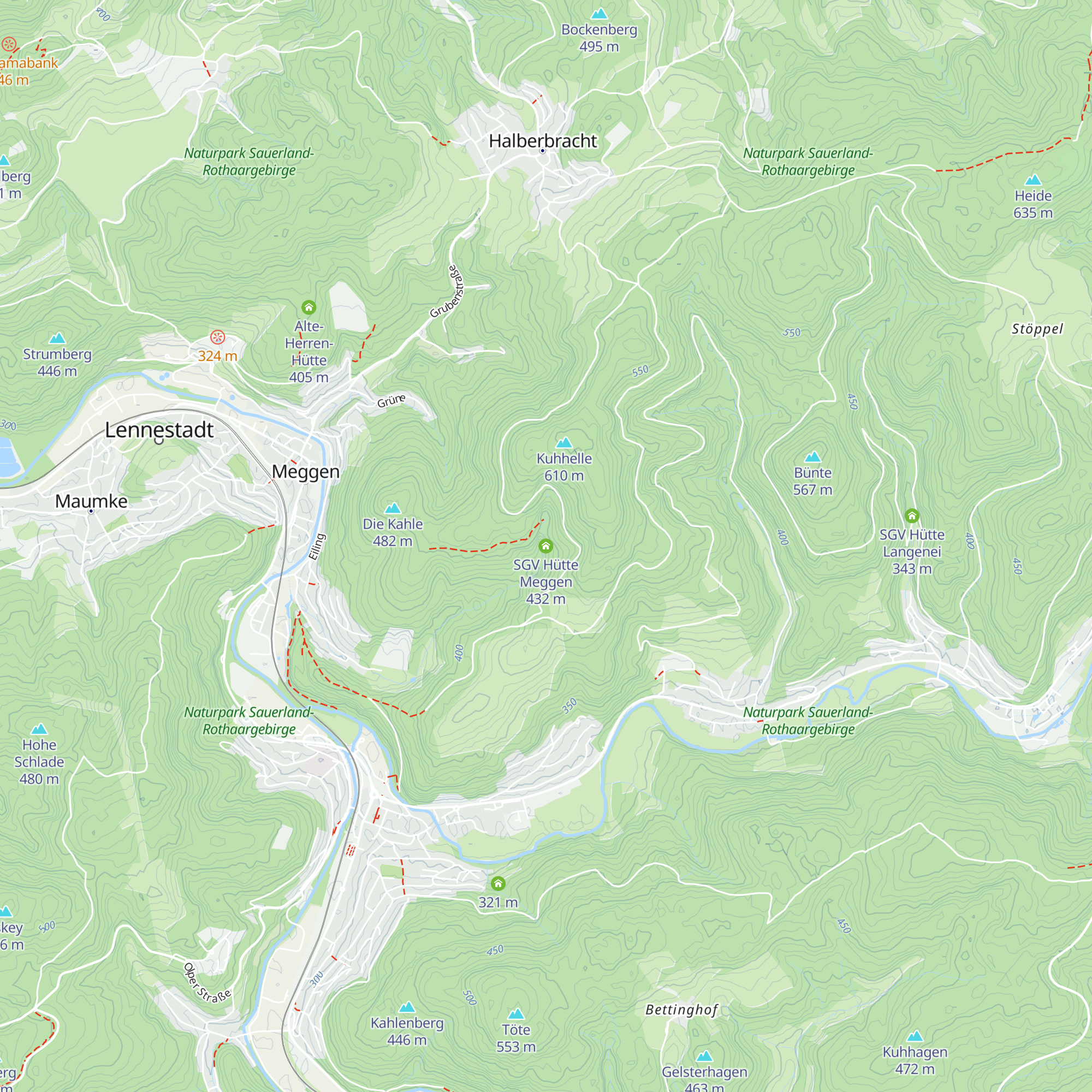 SGV Hütte Meggen map