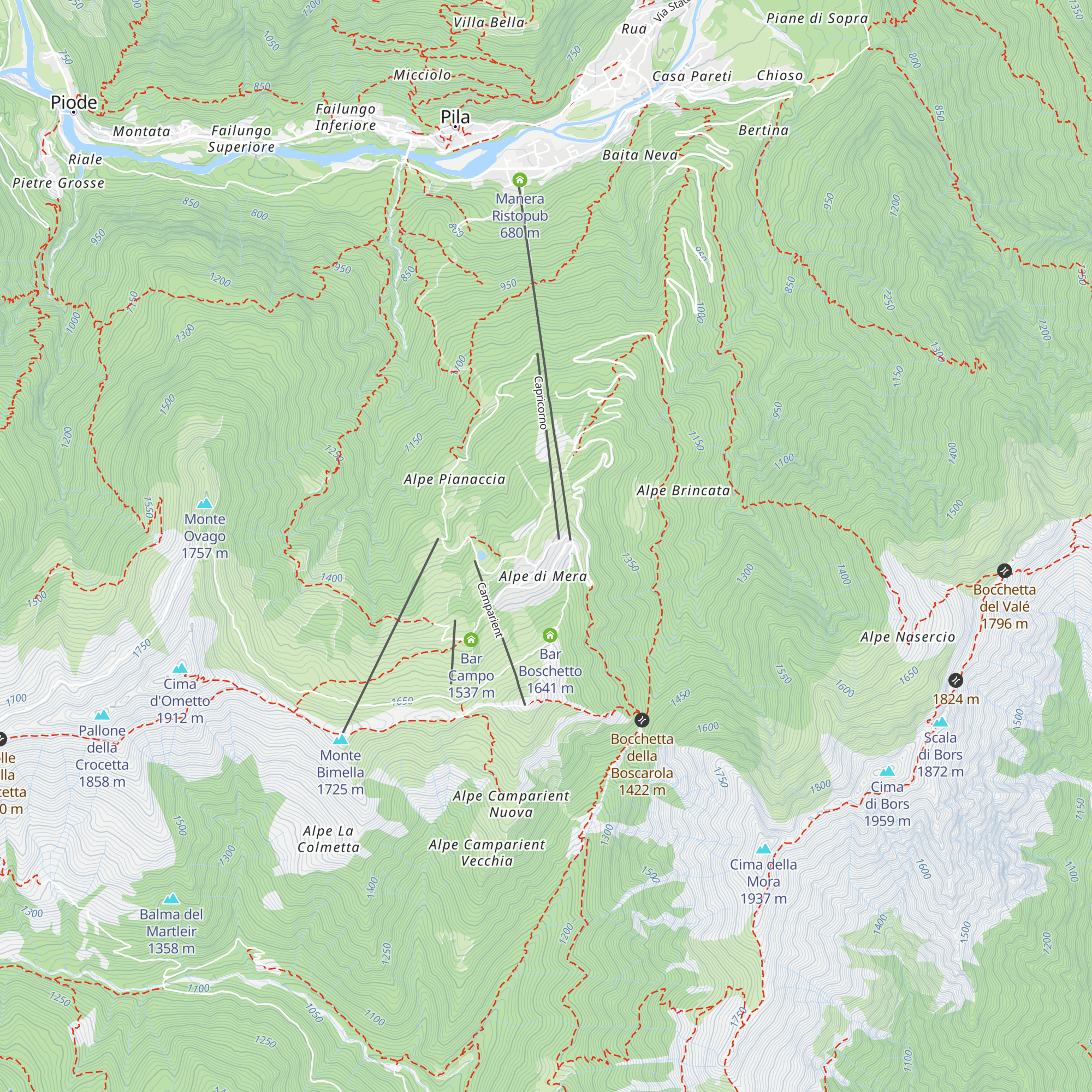 Rifugio Camparient map