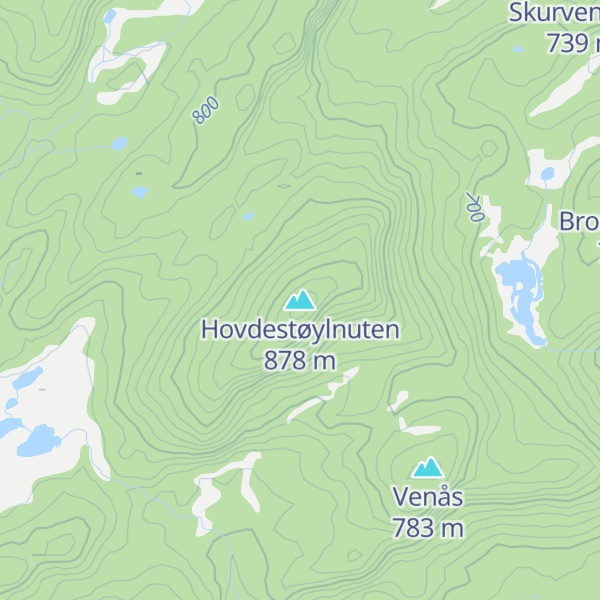 Map of Hovdestøylnuten