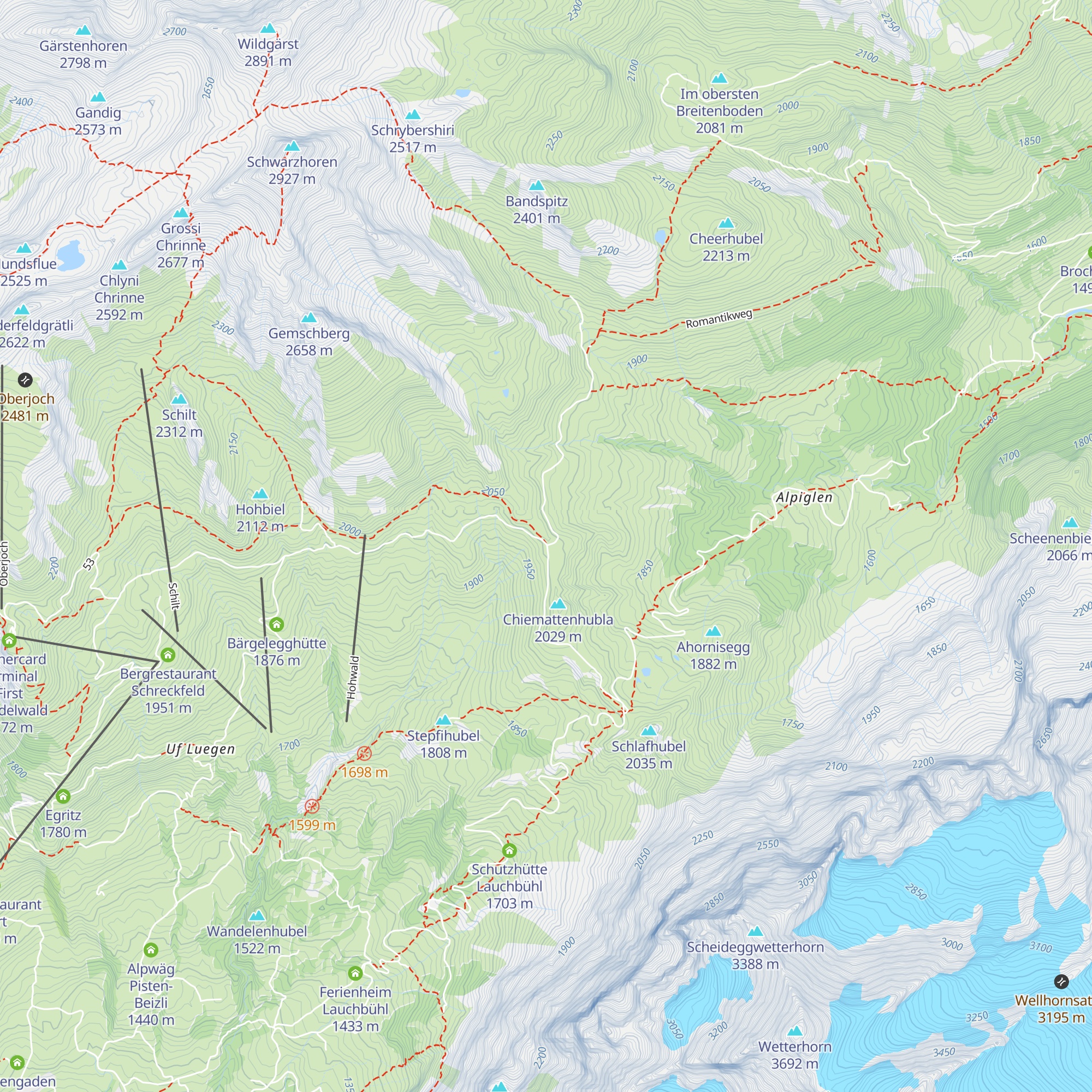 Schutzhütte Kuhmatten Schärm map
